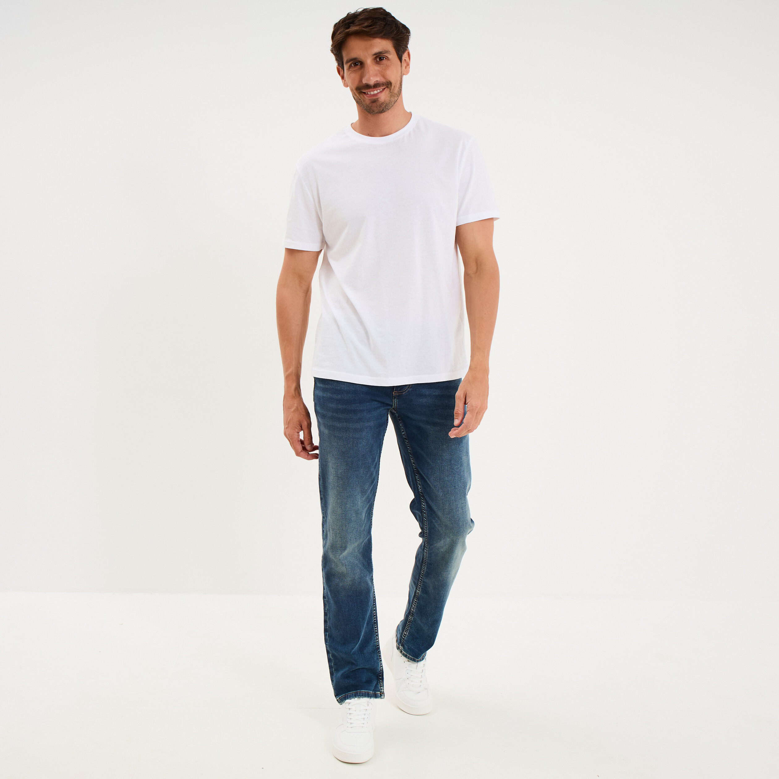 Jean stretch coupe regular denim dirty homme