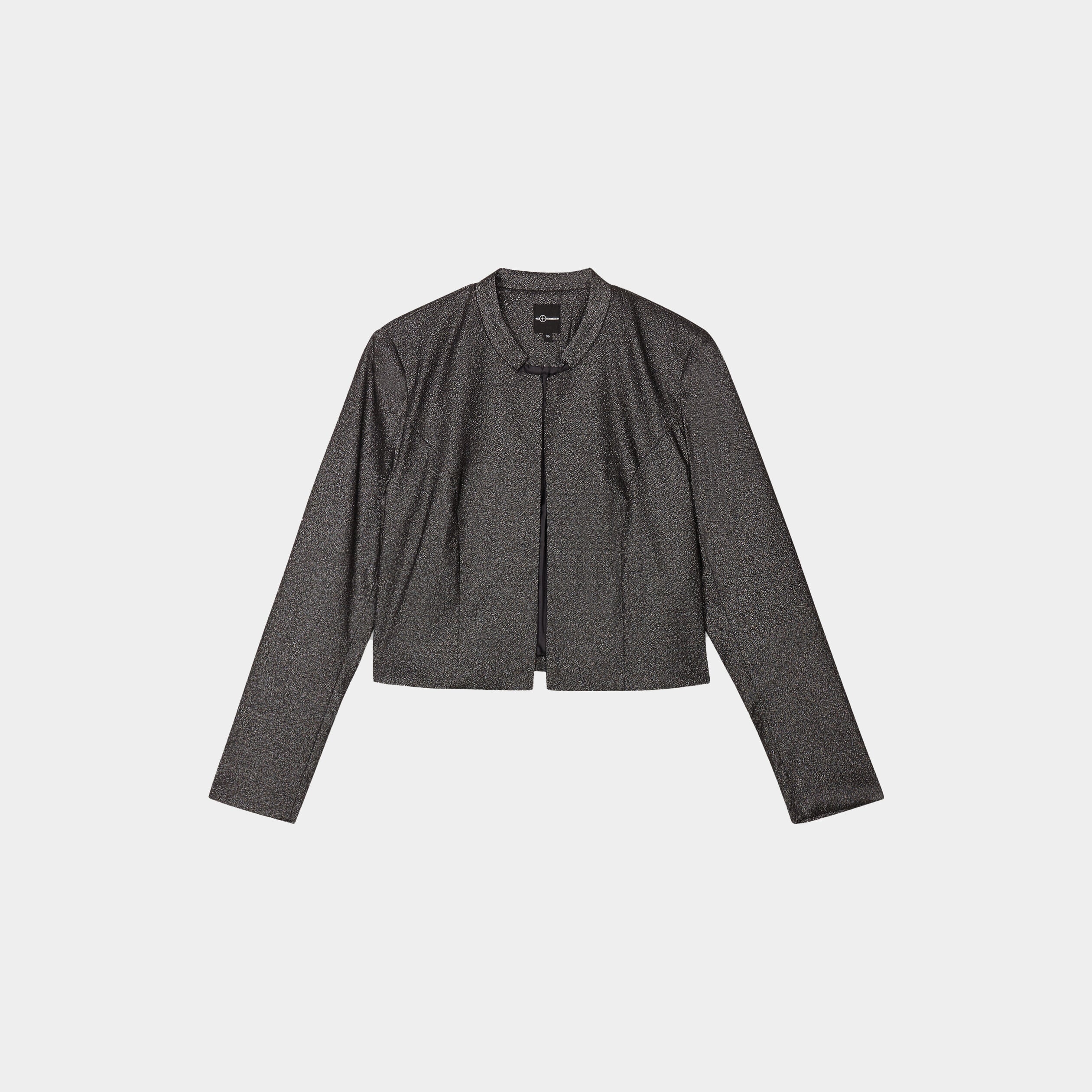 Veste courte &agrave; paillettes Mosquitos gris argent femme