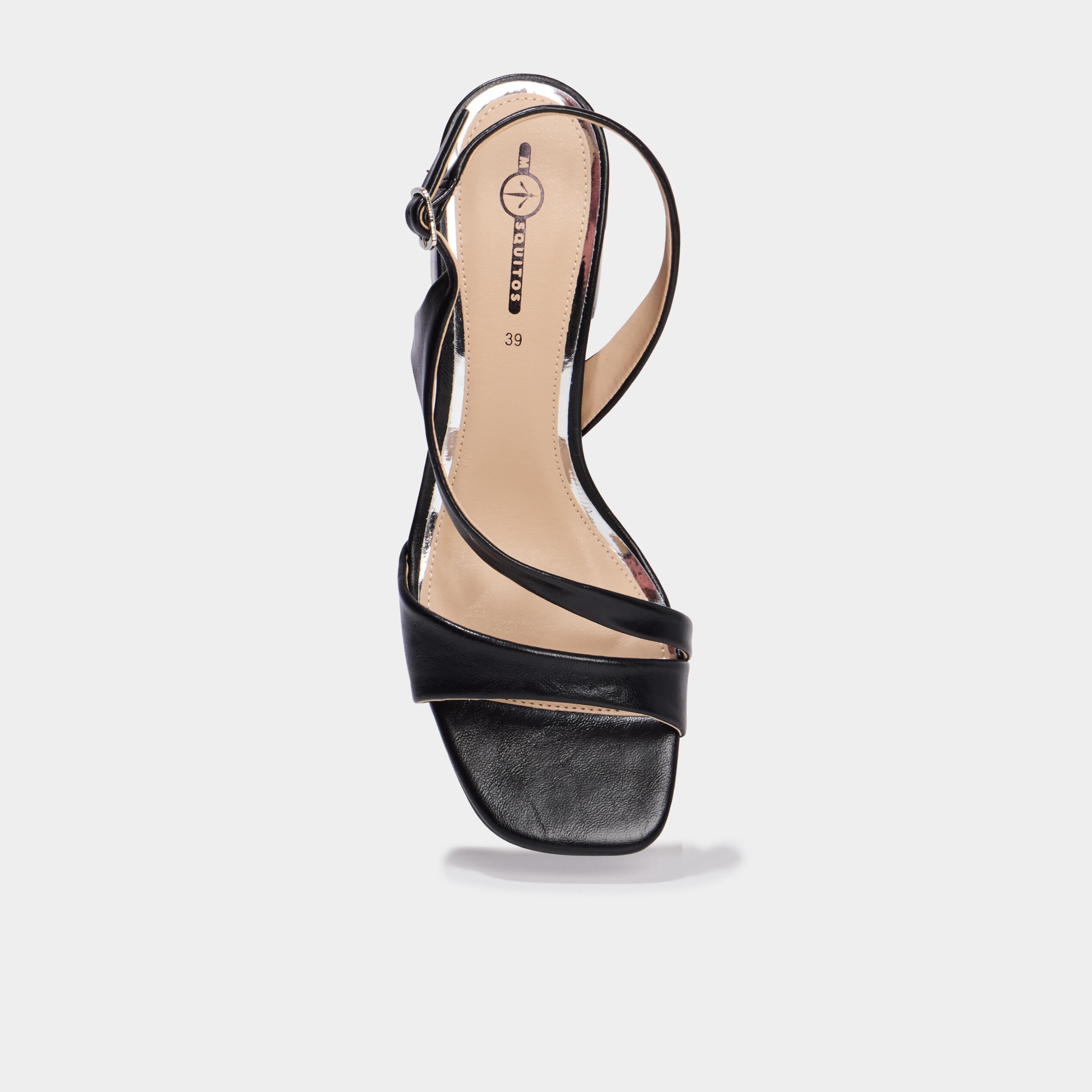 Sandales c&eacute;r&eacute;monie &agrave; talons noir femme