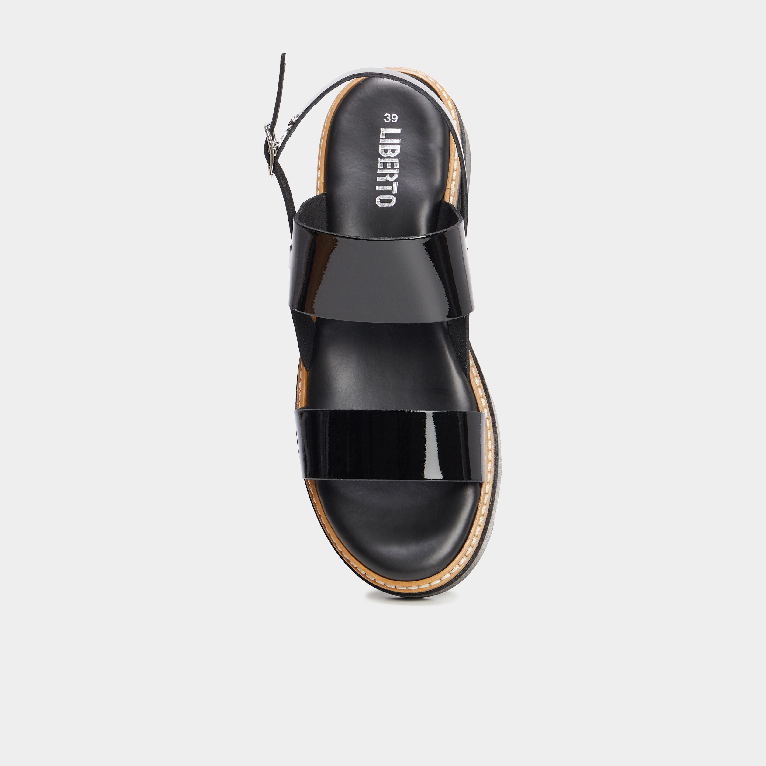 Sandales brides vernies Liberto noir femme