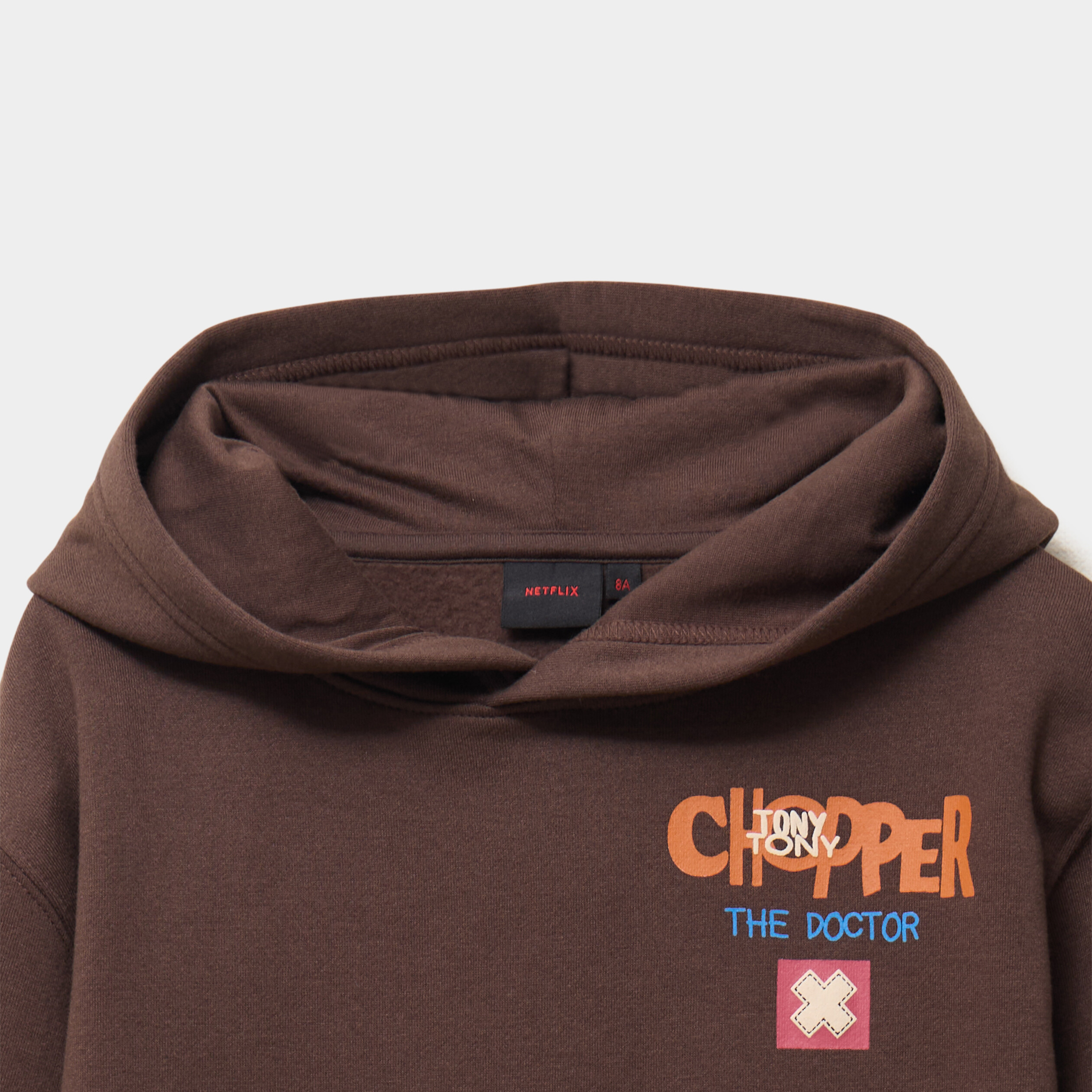 Sweat hoodie 1 poche One Piece Chopper marron fonc&eacute; gar&ccedil;on