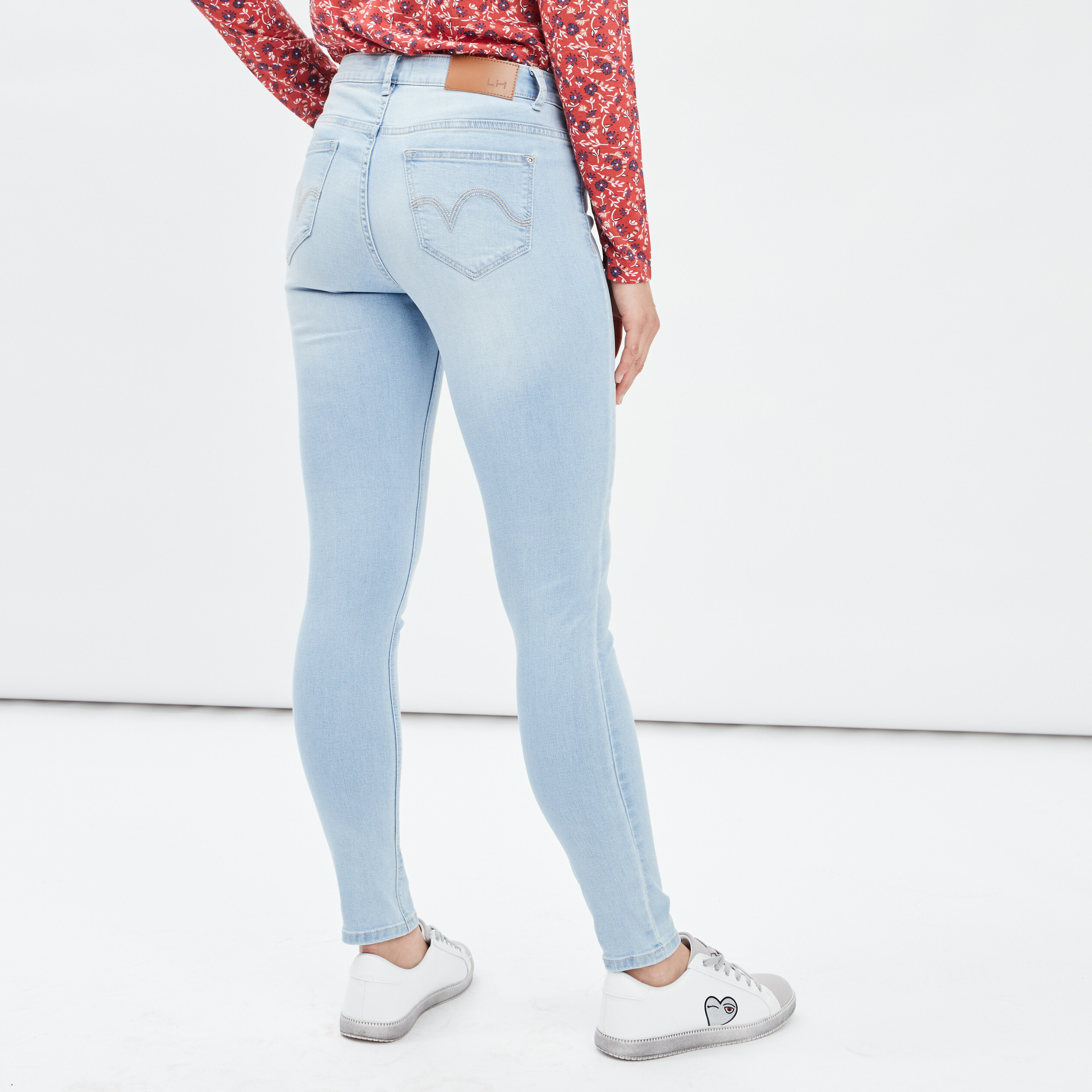 jeans skinny taille standard denim bleach femme Jeans skinny taille standard denim bleach femme