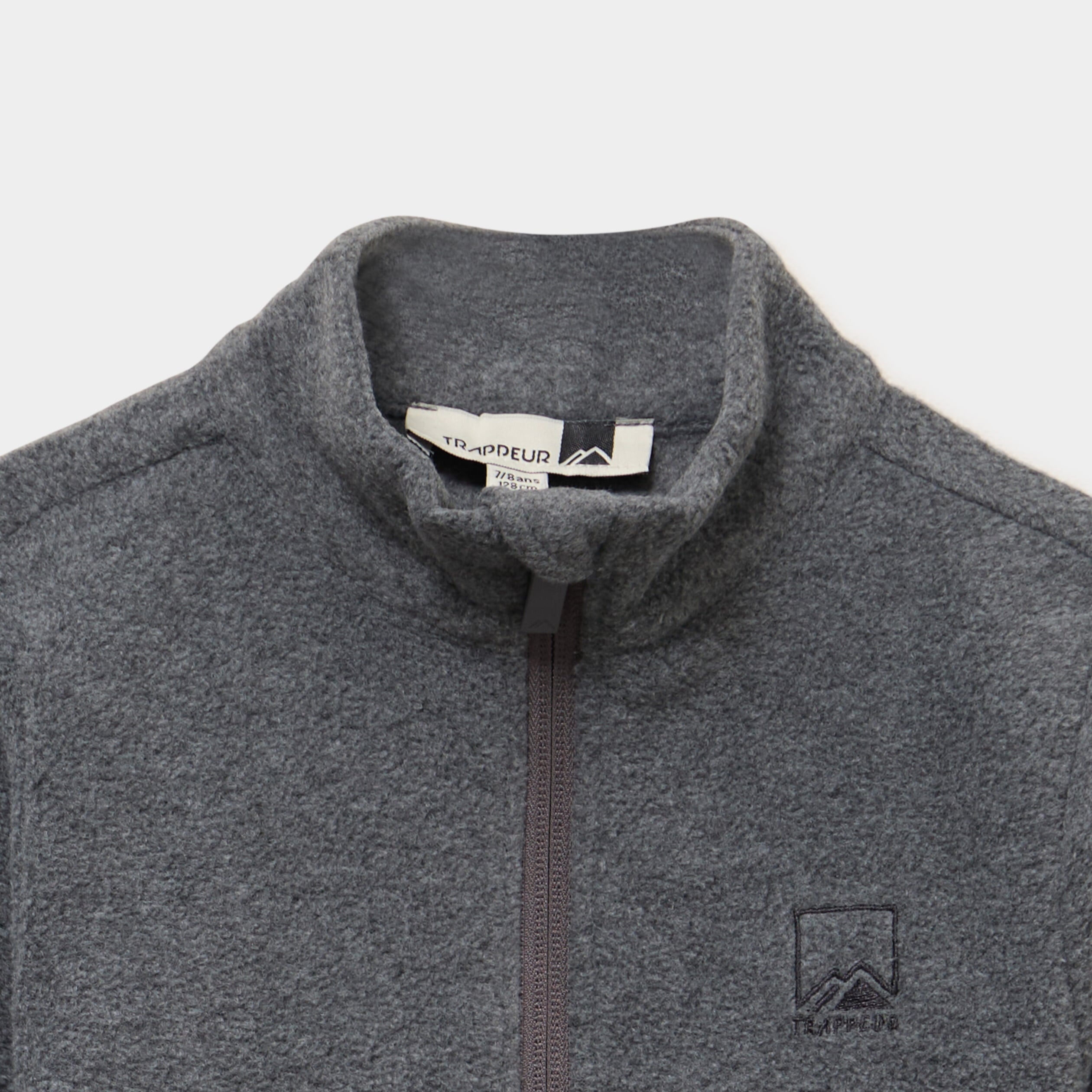 Sweat polaire col camionneur gris argent mixte