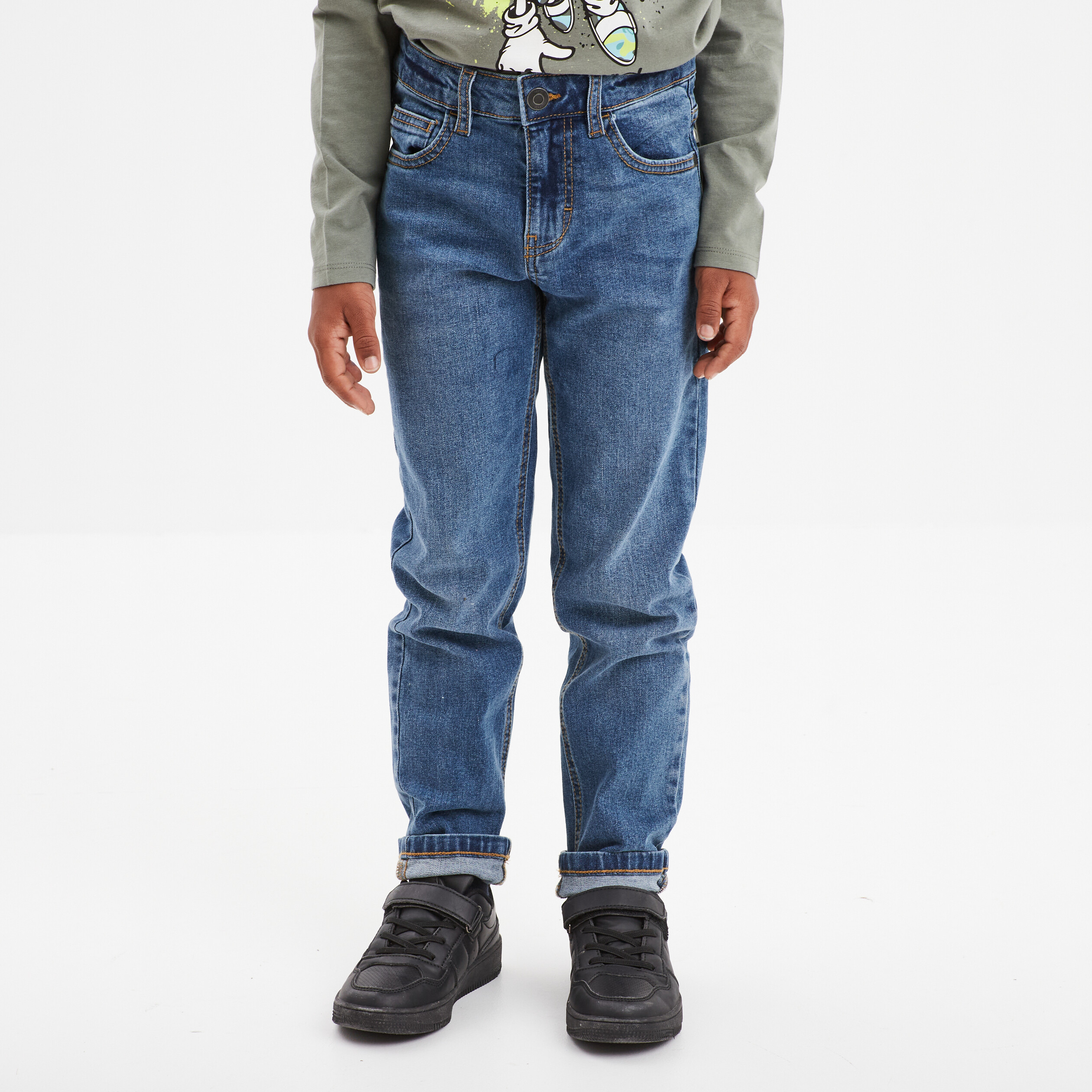 jeans denim regular 5 poches denim double stone garcon Jeans denim regular 5 poches denim double stone garçon