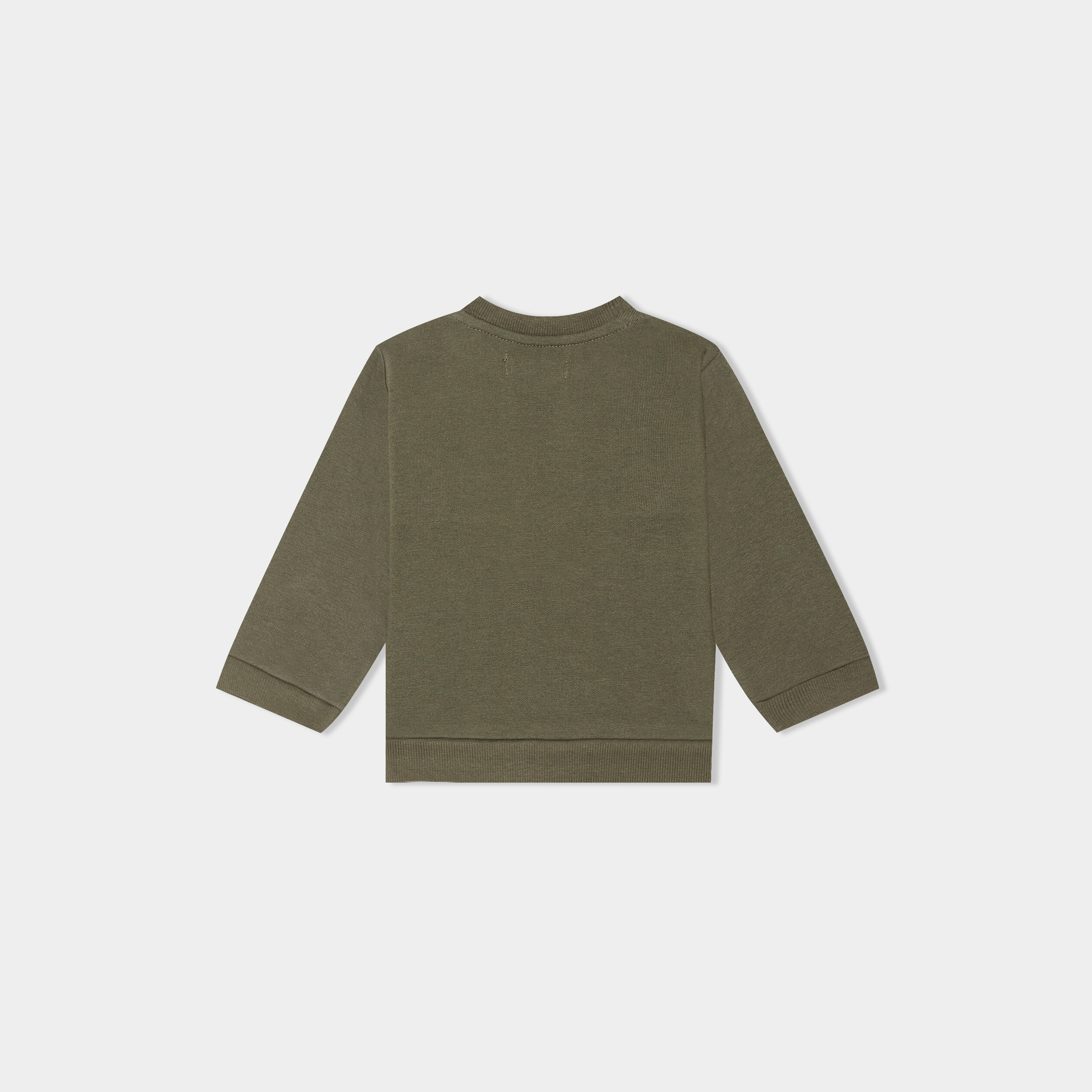 Sweat col rond manches longues coton vert kaki bébé garçon
