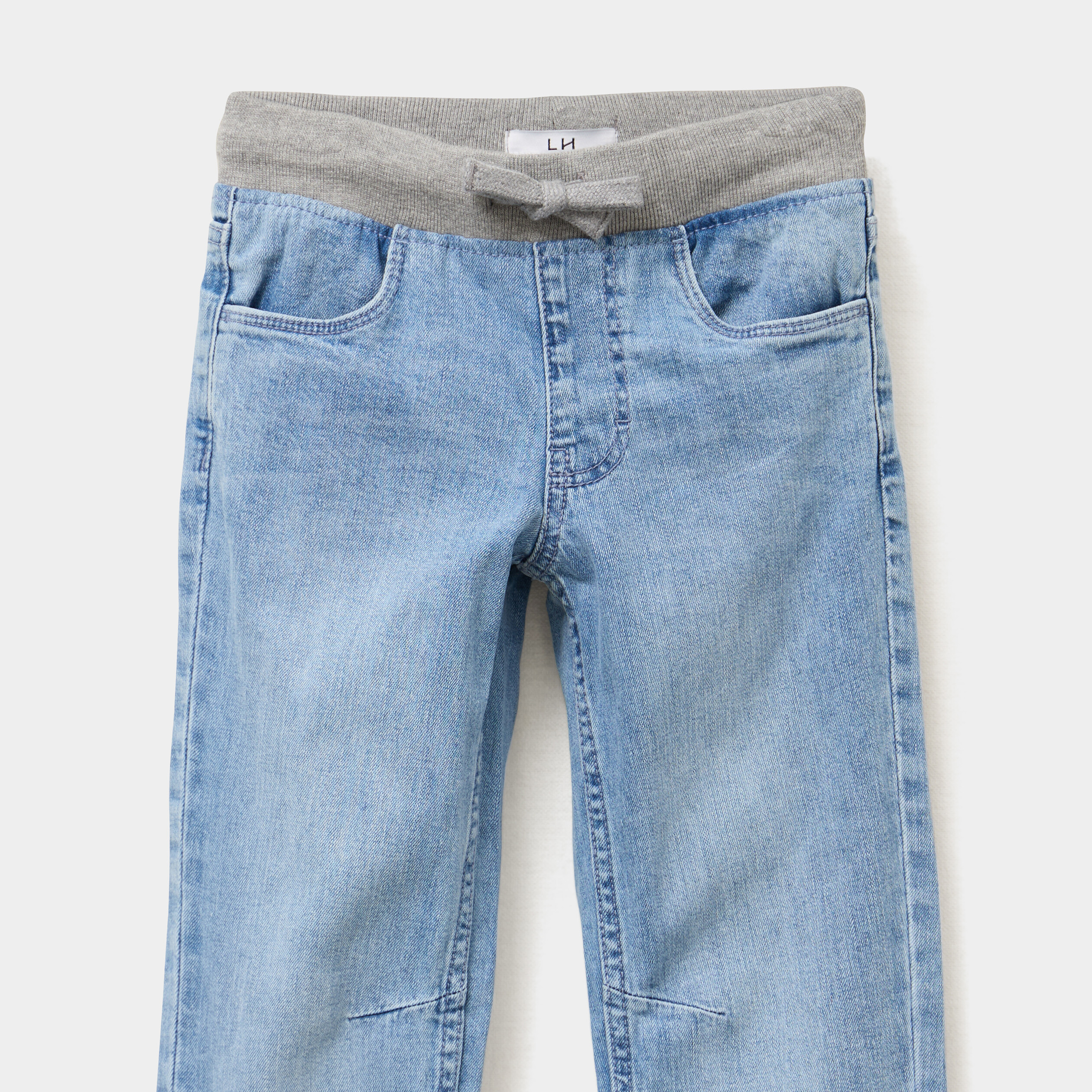 Jeans regular taille élastiquée denim double stone garçon