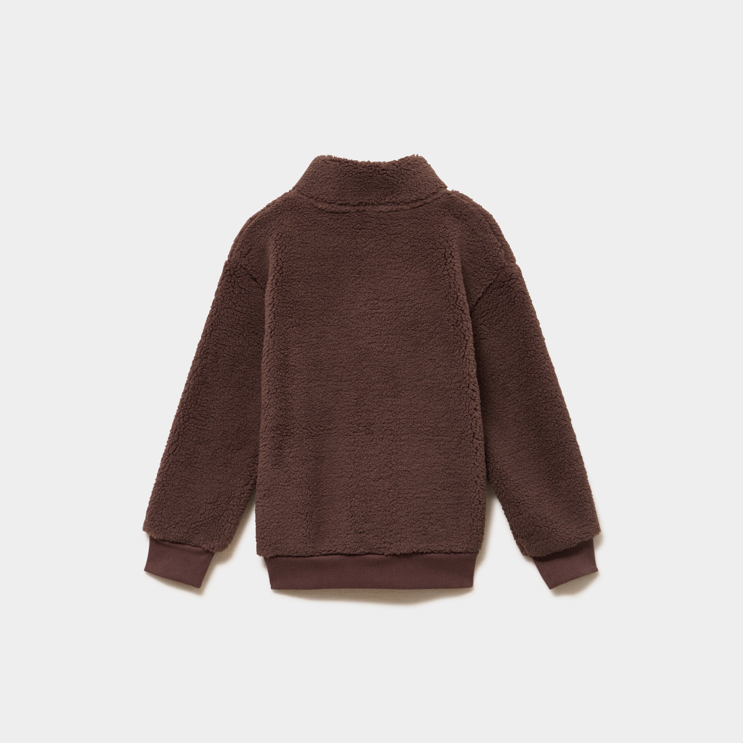 Sweat camionneur polaire manches longues marron fonc&eacute; gar&ccedil;on