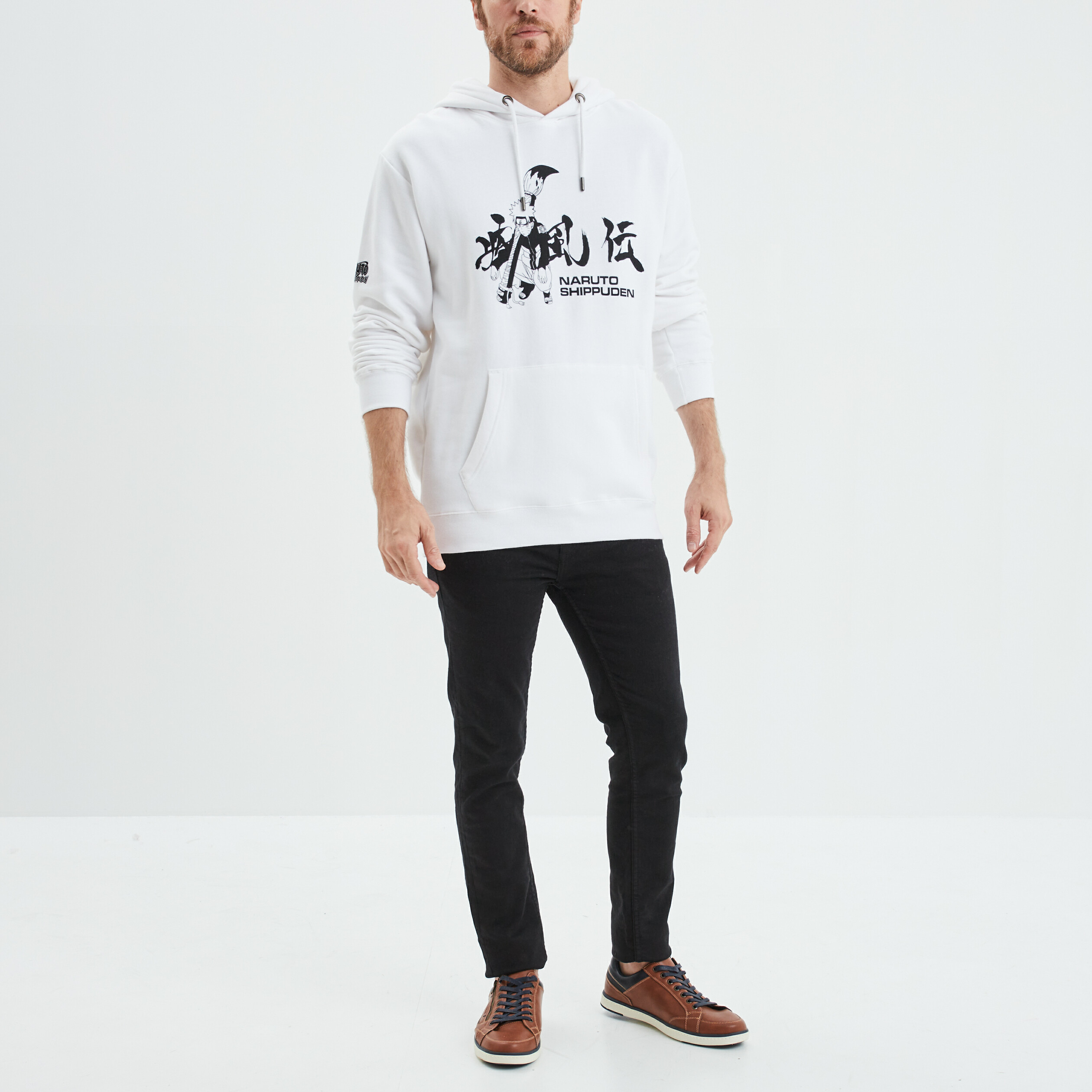 sweat a capuche hoodie naruto blanc homme Sweat à capuche hoodie Naruto blanc homme