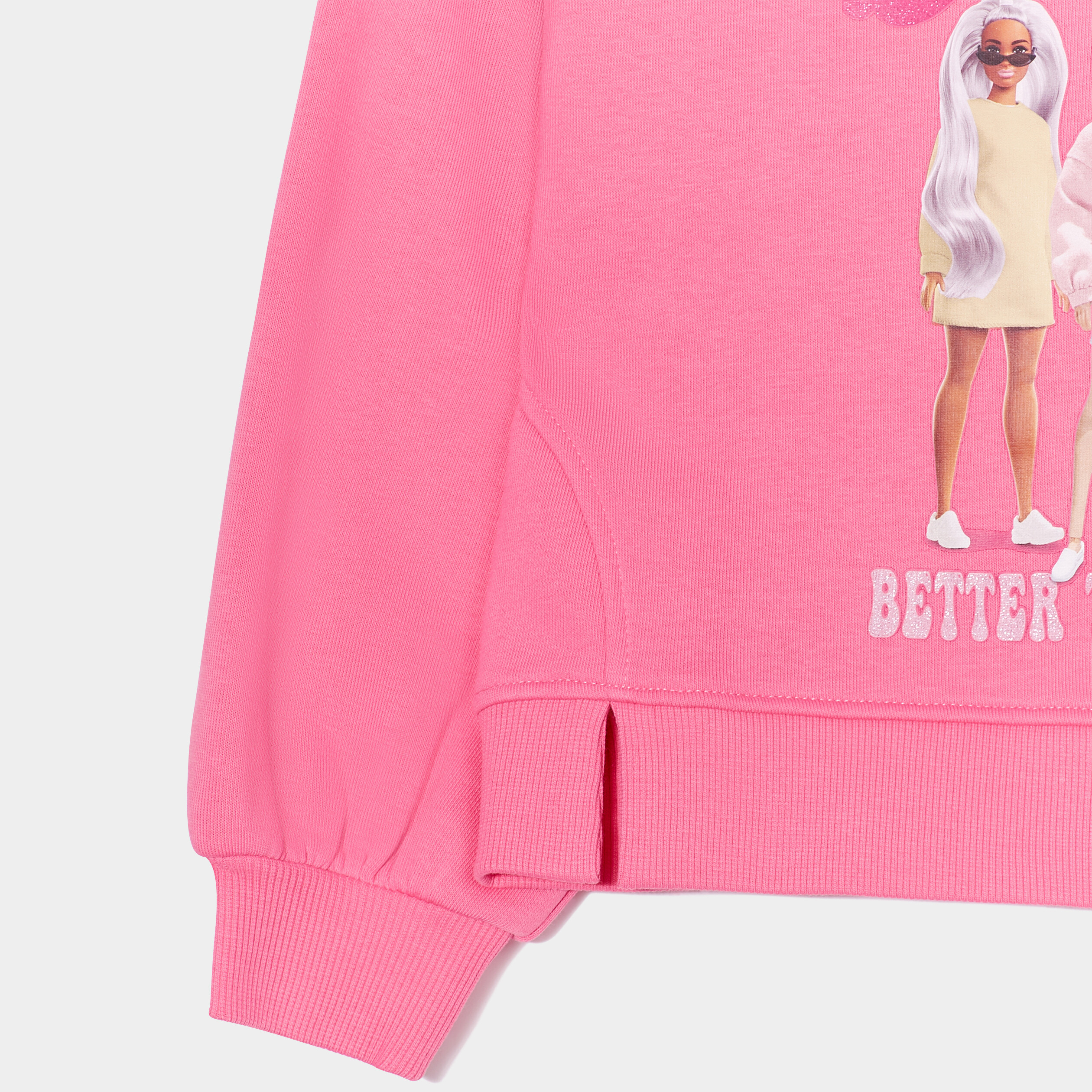 Sweat manches longues Barbie rose fushia fille