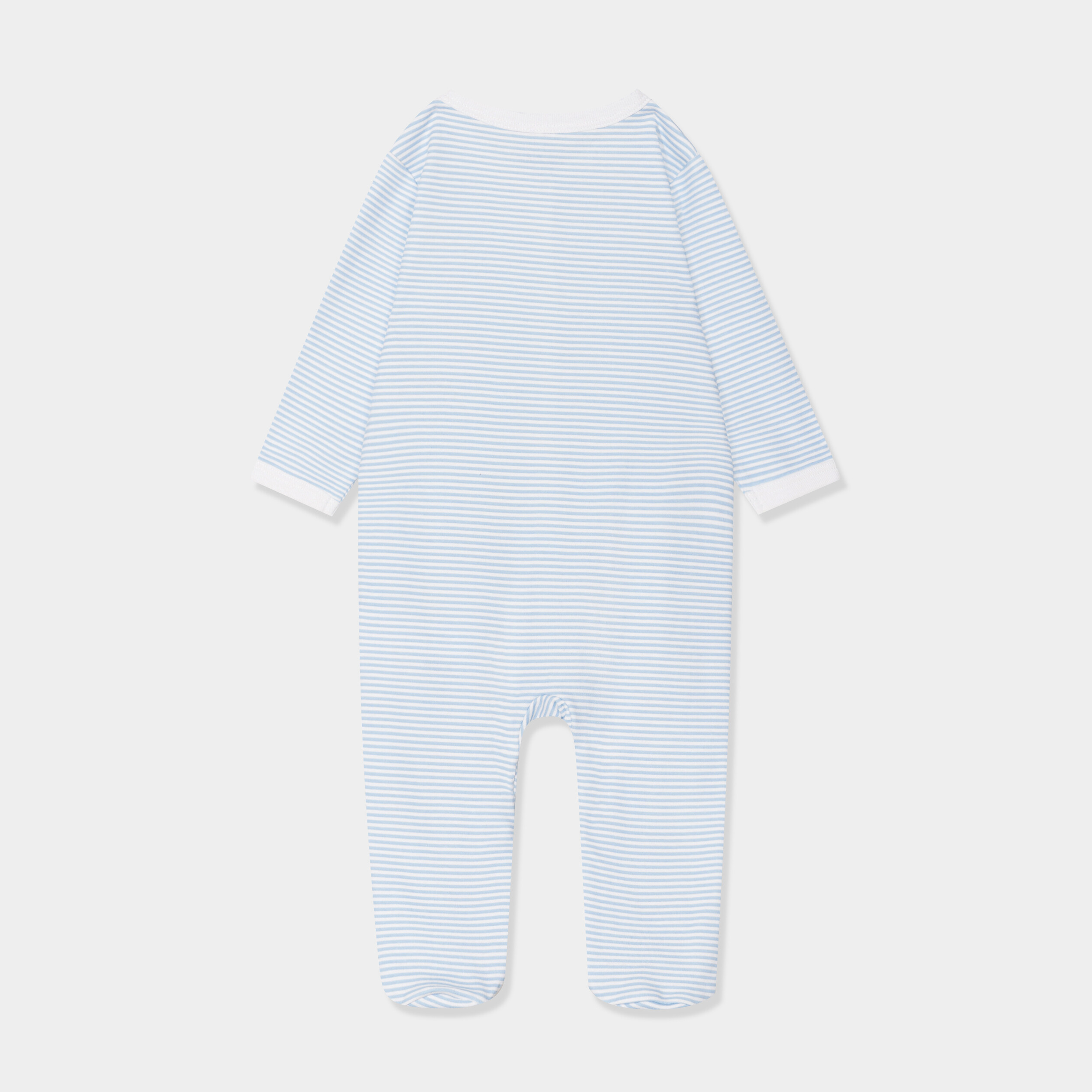 dors bien manches longues boutonne coton bleu bebeg Dors-bien manches longues boutonné coton bleu bébé garçon