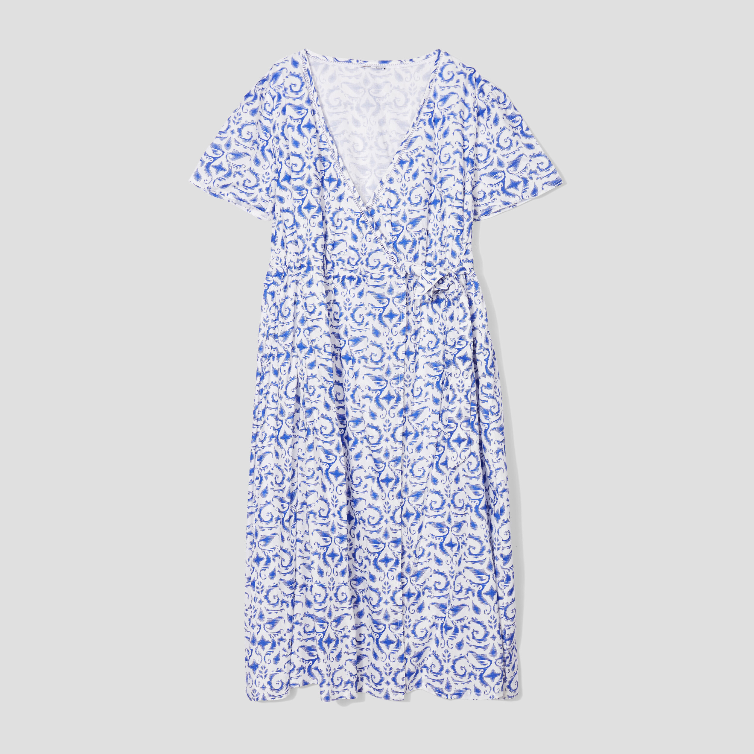 robe midi cintree portefeuille modavista ecru femmegt Robe midi cintrée portefeuille Modavista ecru femme grande taille