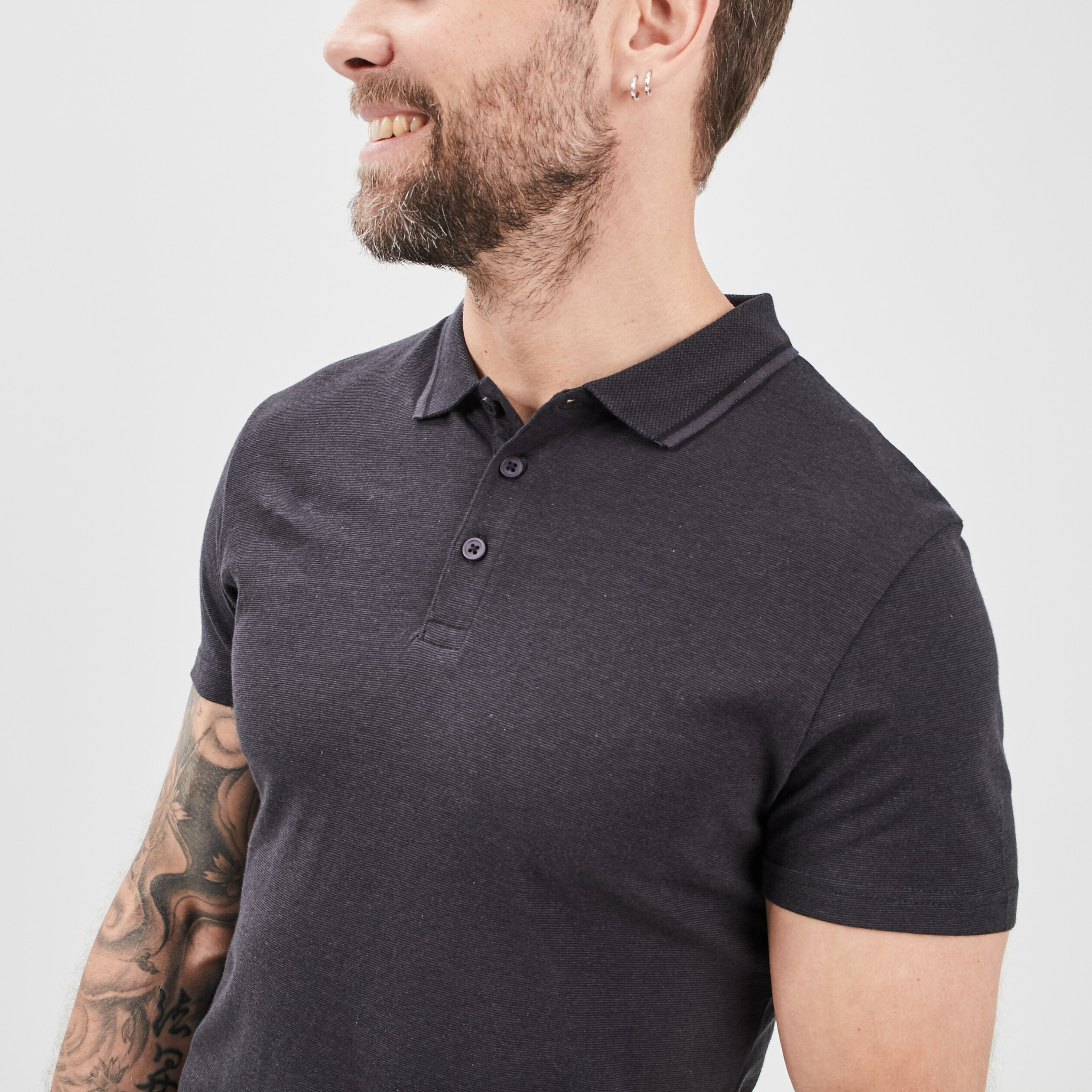 polo manches courtes gris fonce homme Polo manches courtes gris foncé homme