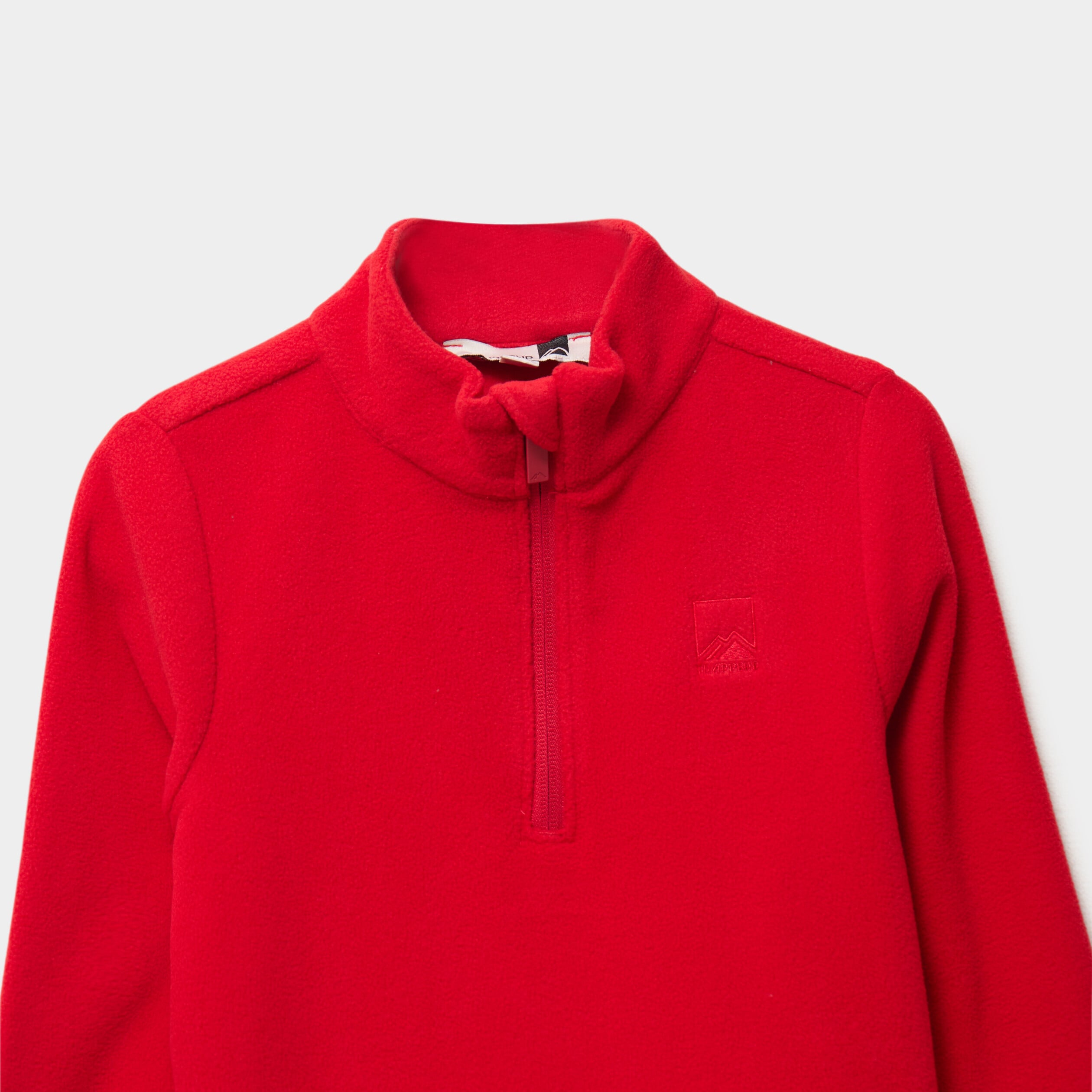 Sweat polaire col camionneur rouge gar&ccedil;on