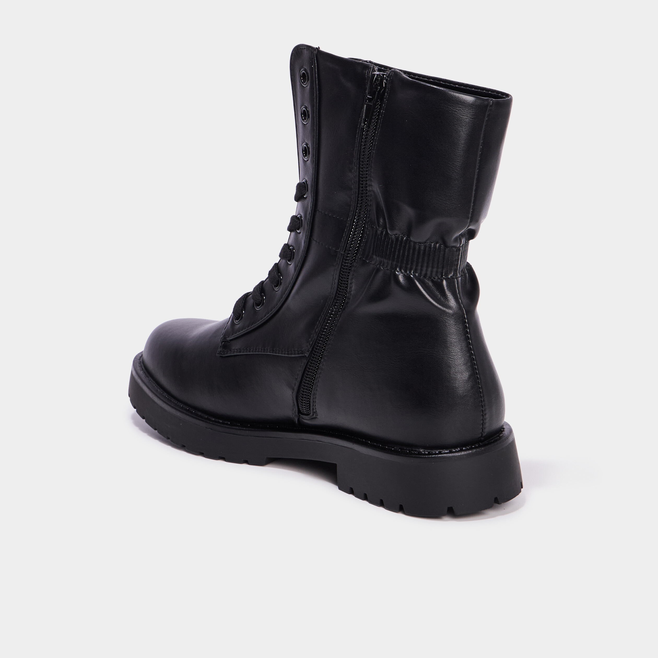 Boots élastiquées à lacets noir femme