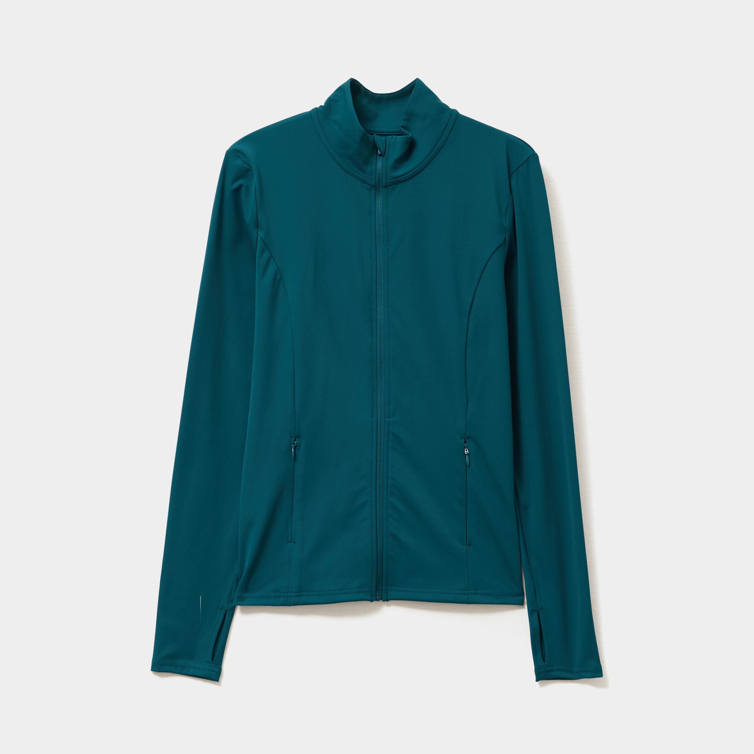 Veste de sport ajust&eacute;e avec fermeture vert canard femme