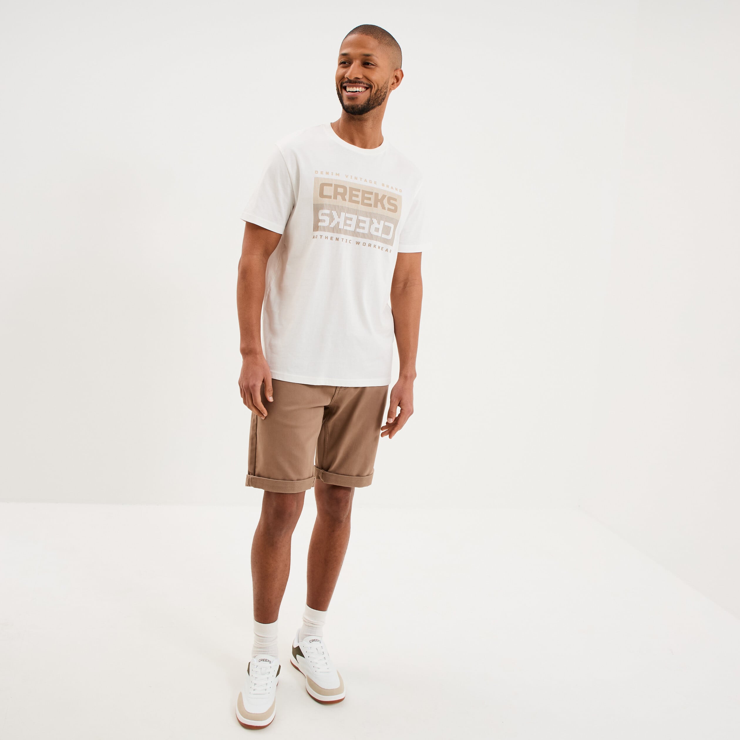 T-shirt manches courtes coton blanc homme
