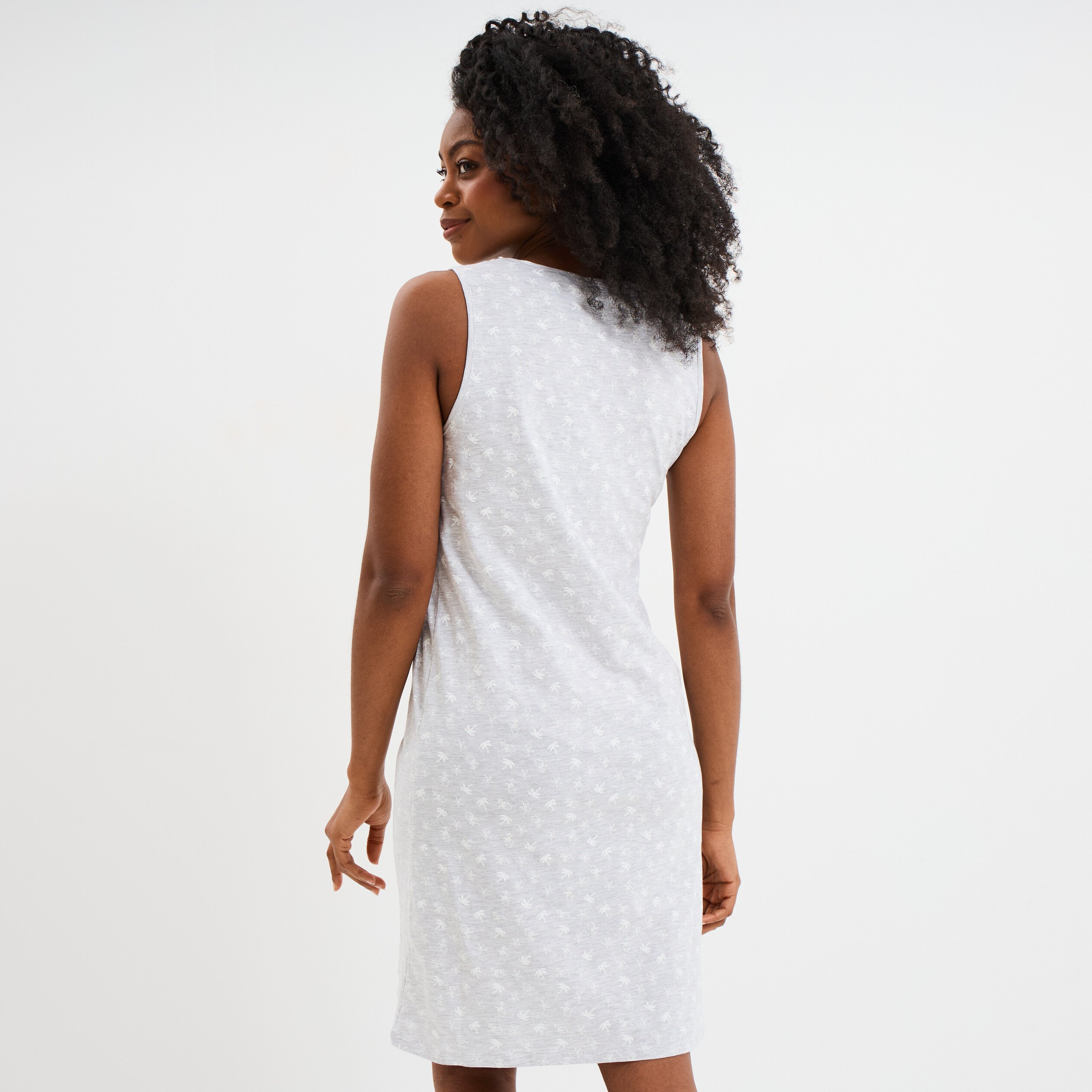 chemise de nuit sans manches gris clair femme Chemise de nuit sans manches gris clair femme