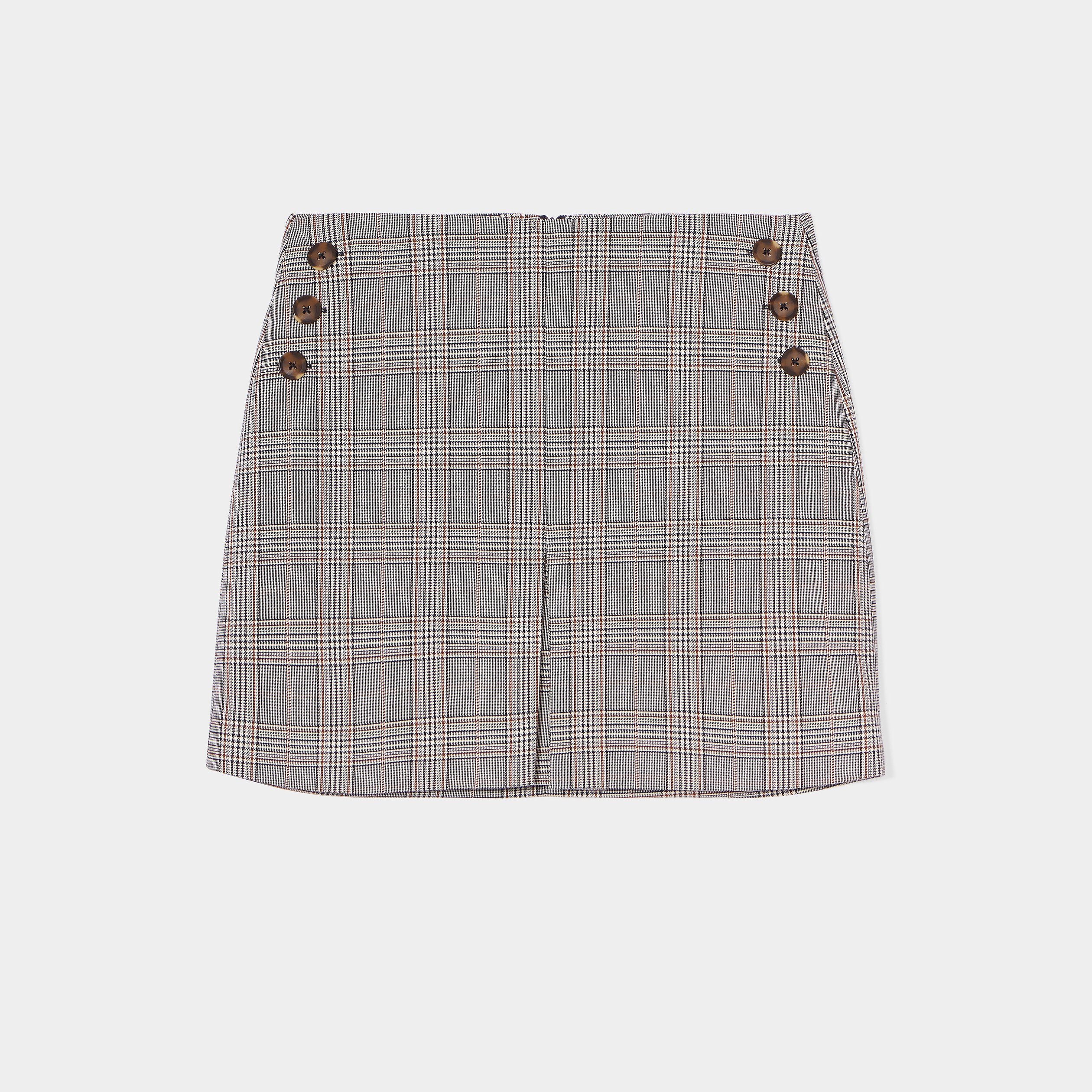 Jupe droite sale beige
