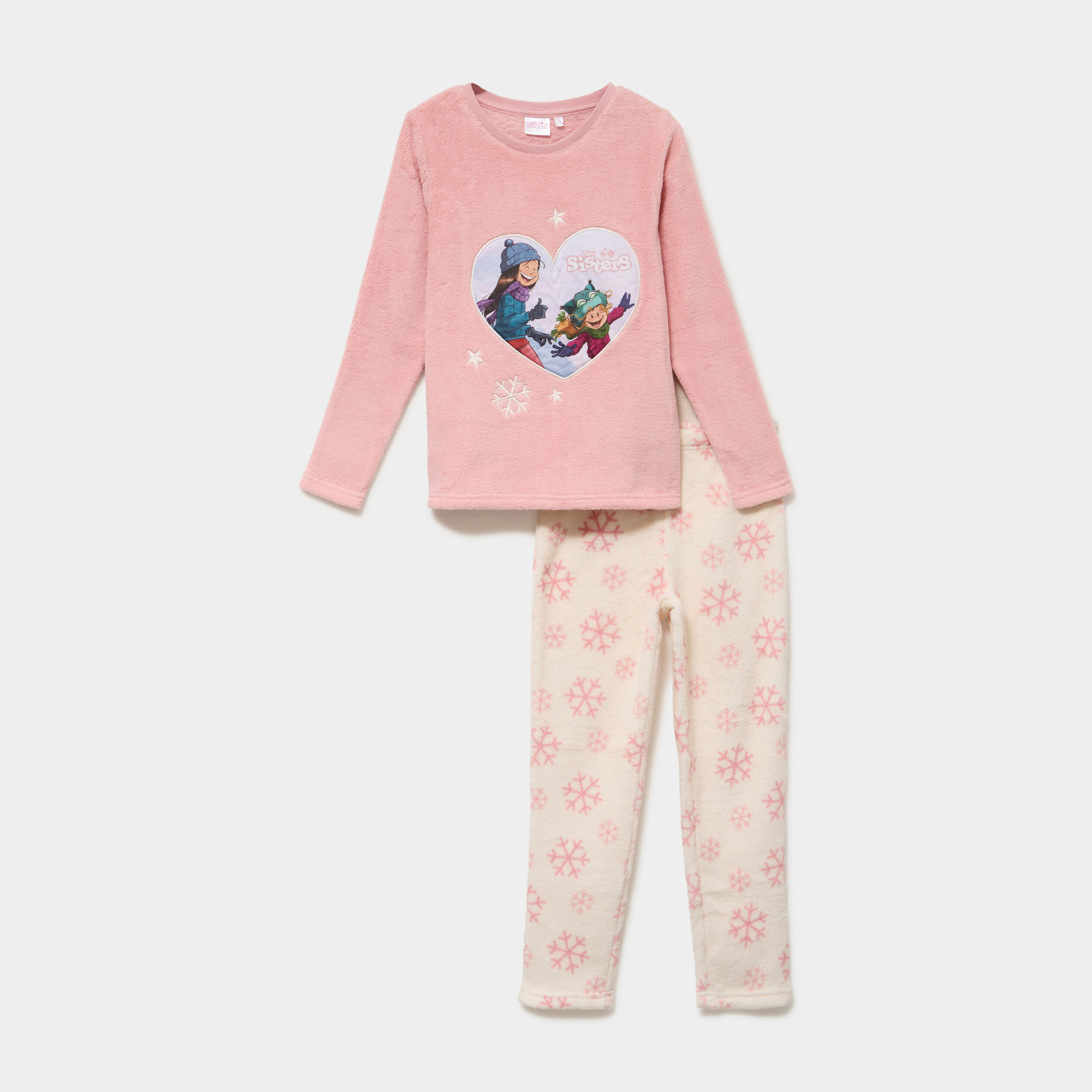 Coffret ensemble pyjama Les Sisters rose poudr&eacute;e fille