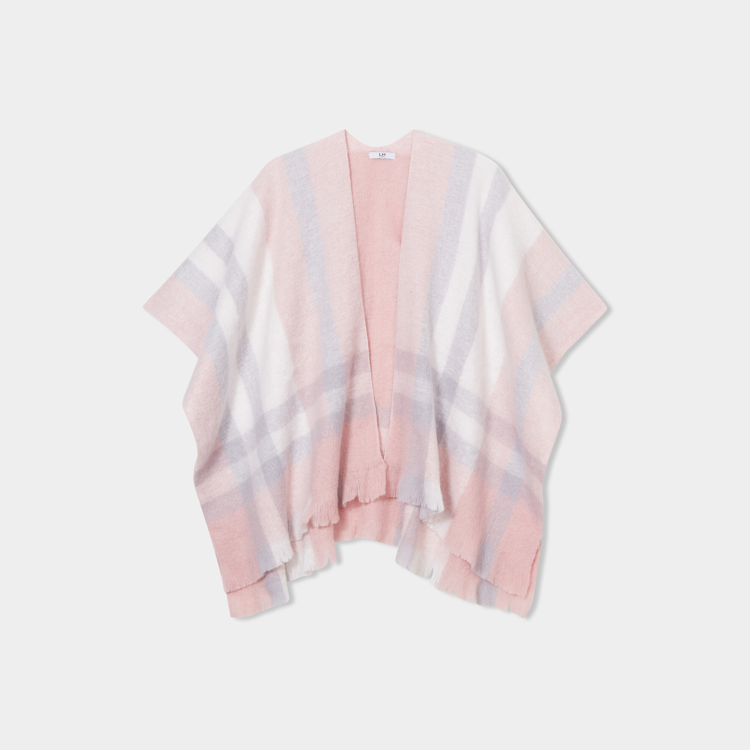 poncho avec franges rose femme Poncho avec franges rose femme