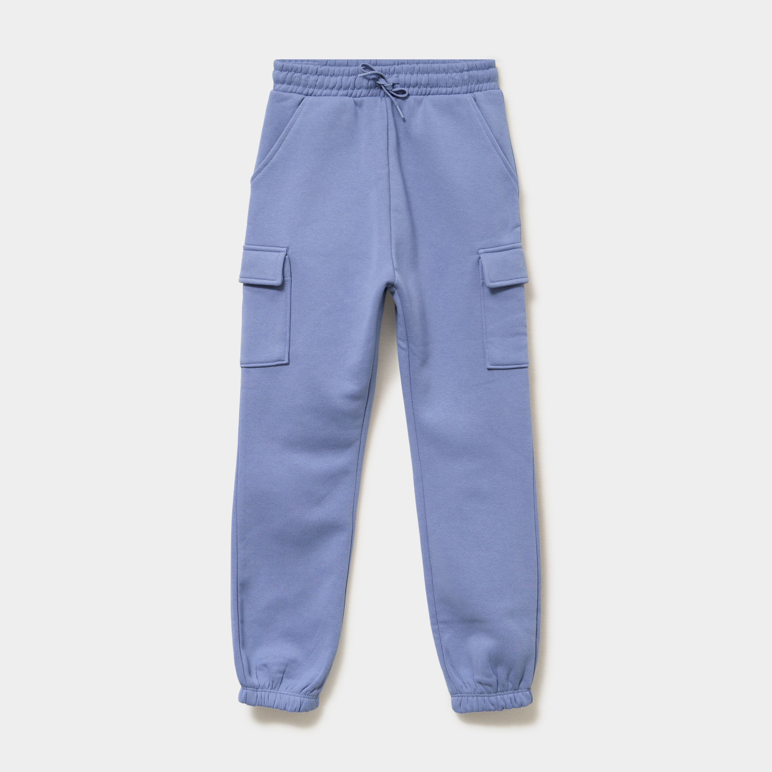 Pantalon de jogging cargo molletonn&eacute; bleu lavande fille
