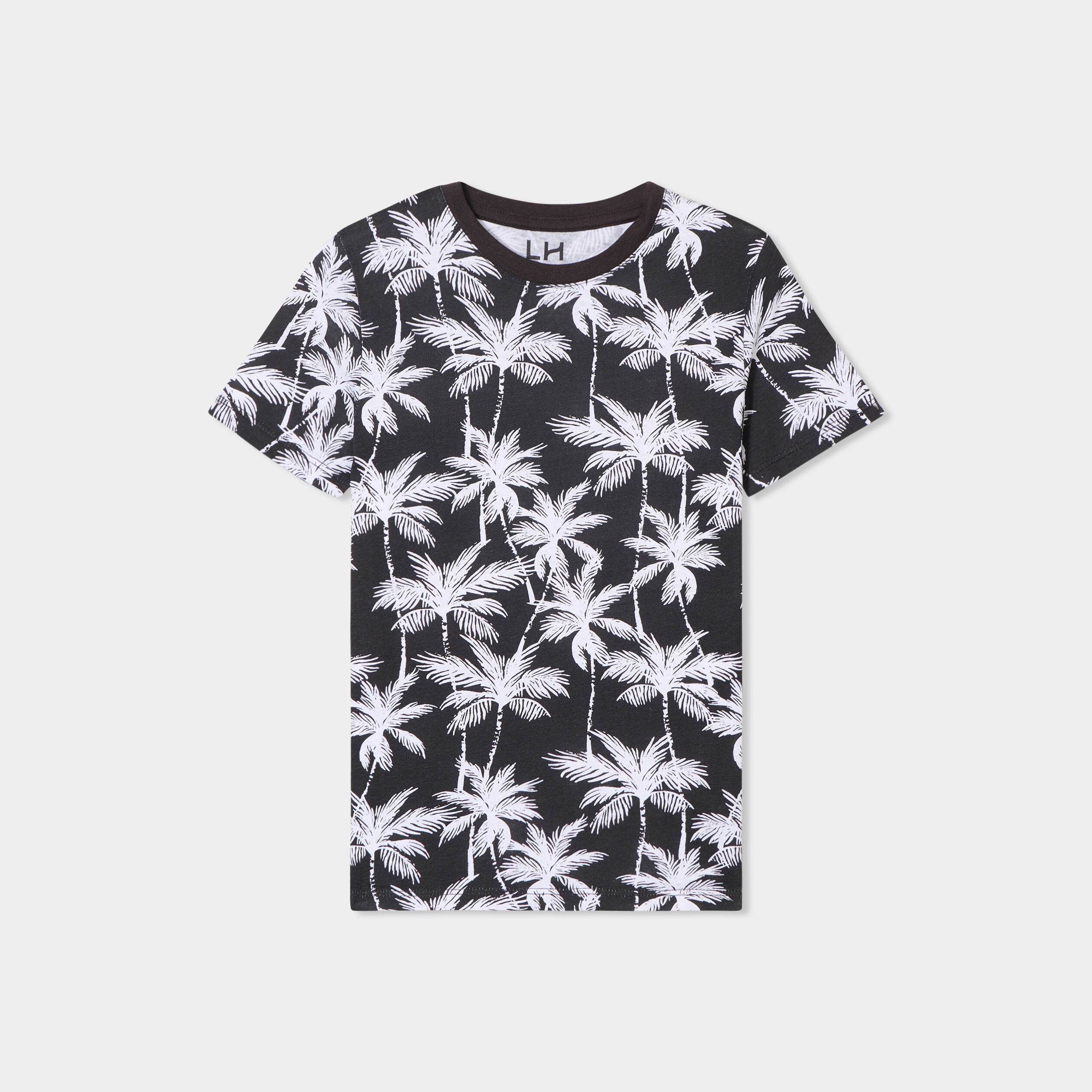 T-shirt manches courtes coton noir gar&ccedil;on
