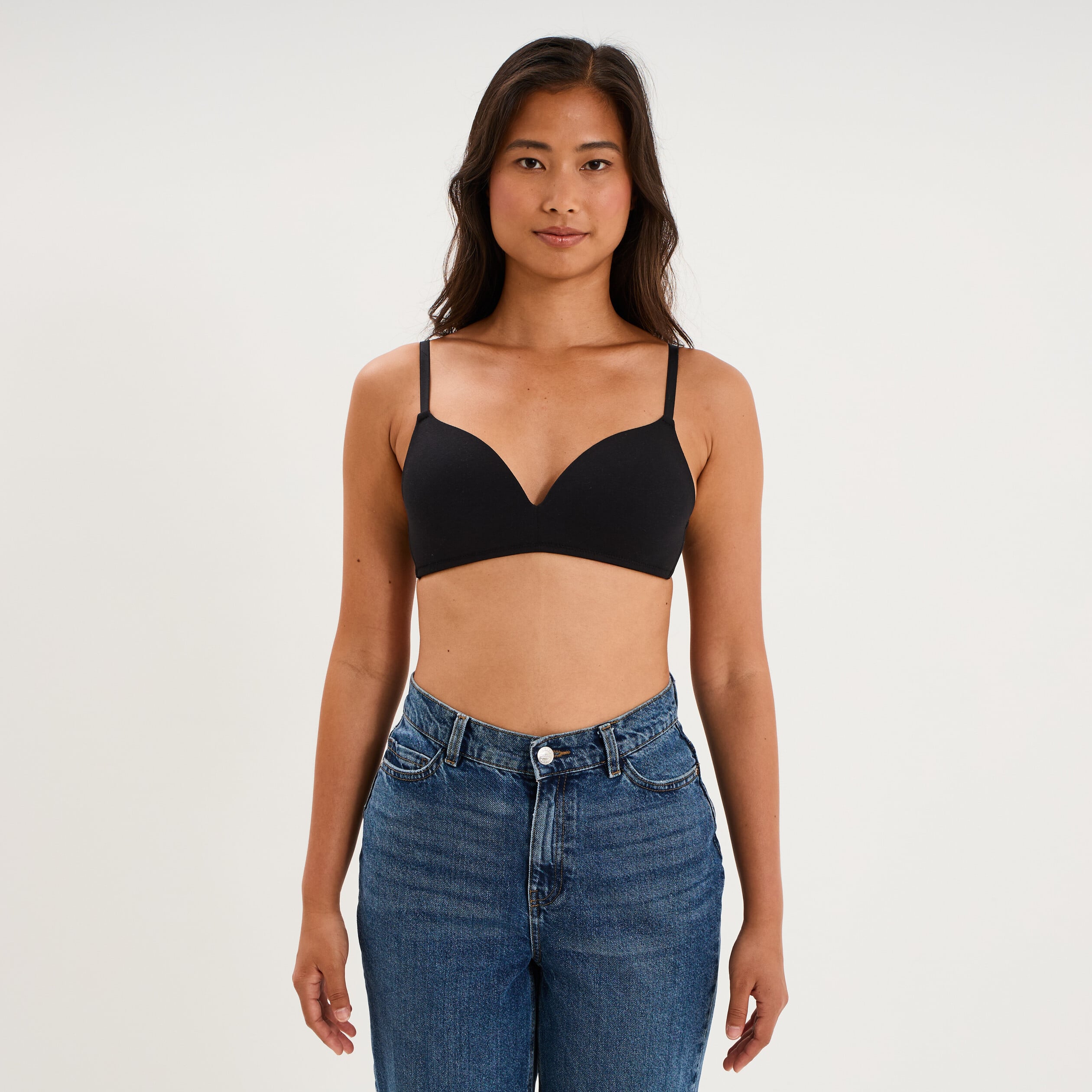 Soutien-gorge triangle coton majoritaire noir femme