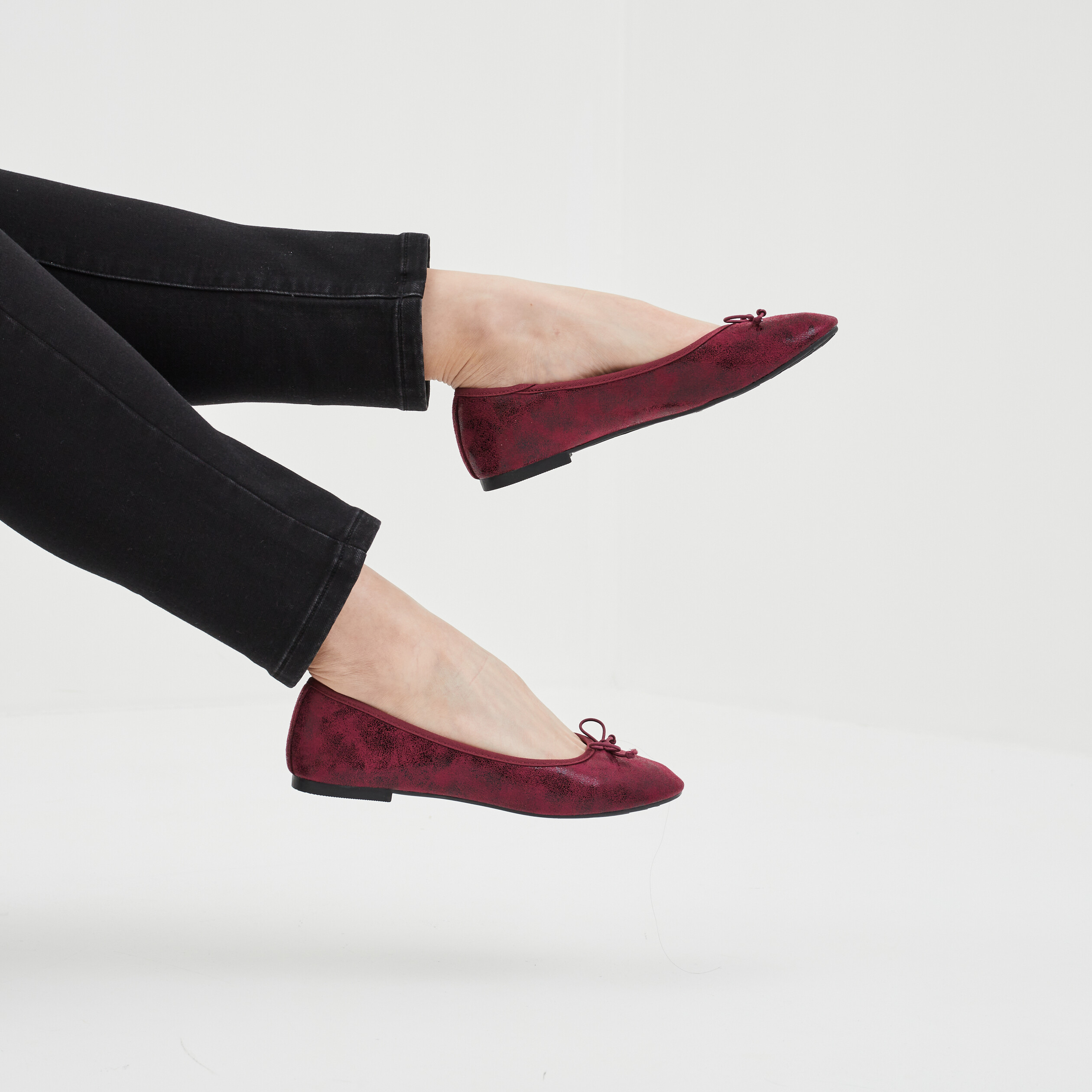 Ballerines irisées bordeaux femme