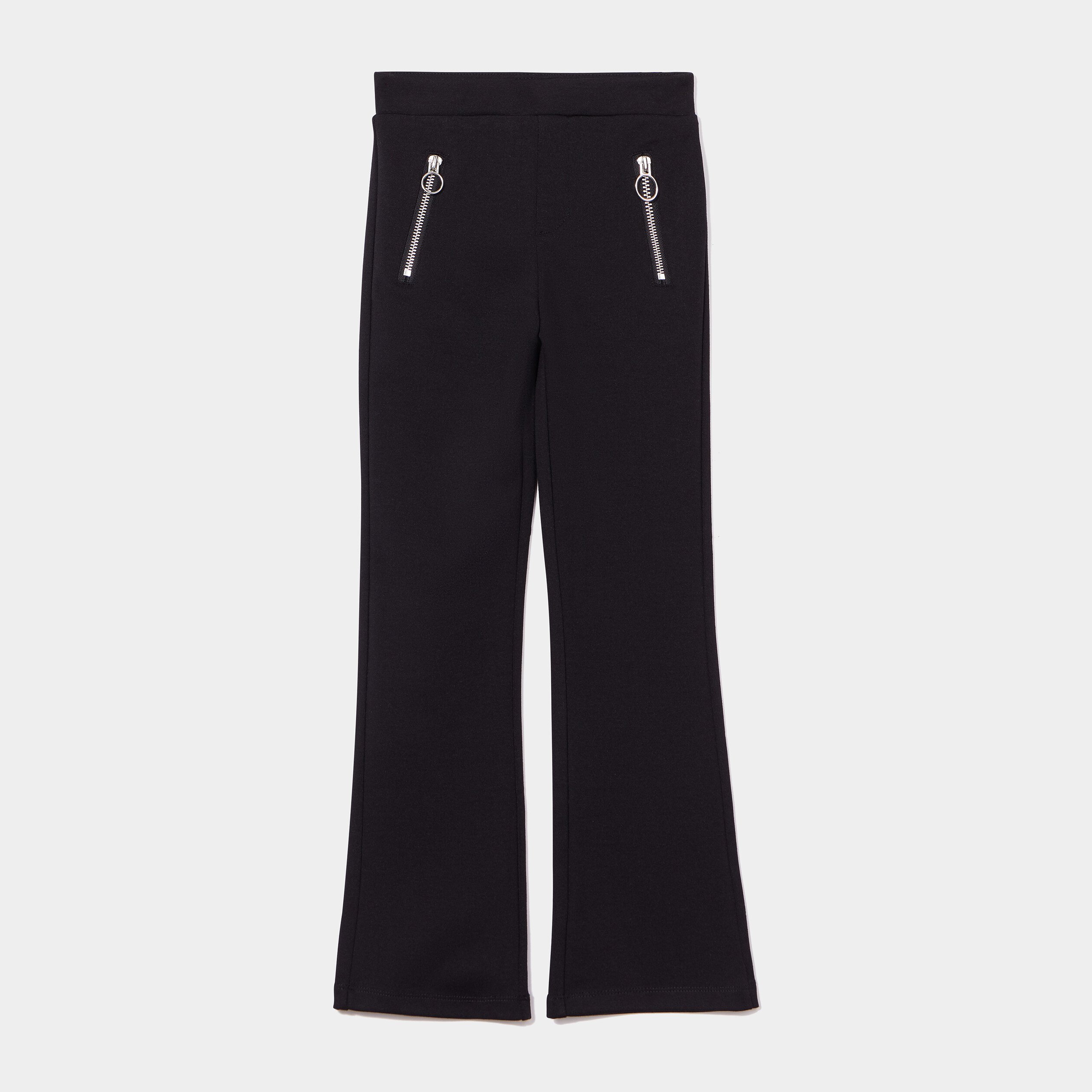 tregging flare avec poches zippees noir fille Tregging flare avec poches zippées noir fille