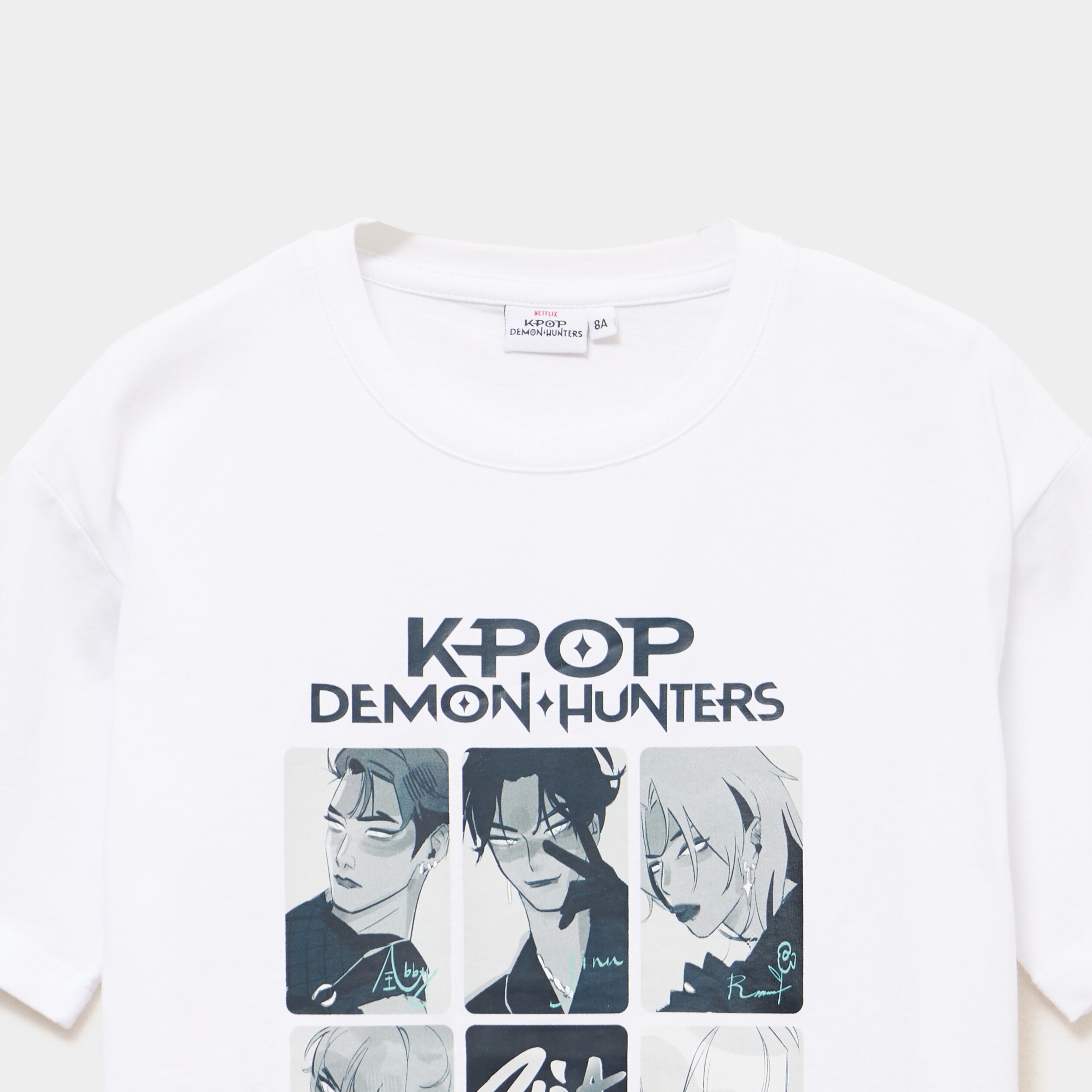 T-shirt coton K-Pop Demon Hunters blanc gar&ccedil;on