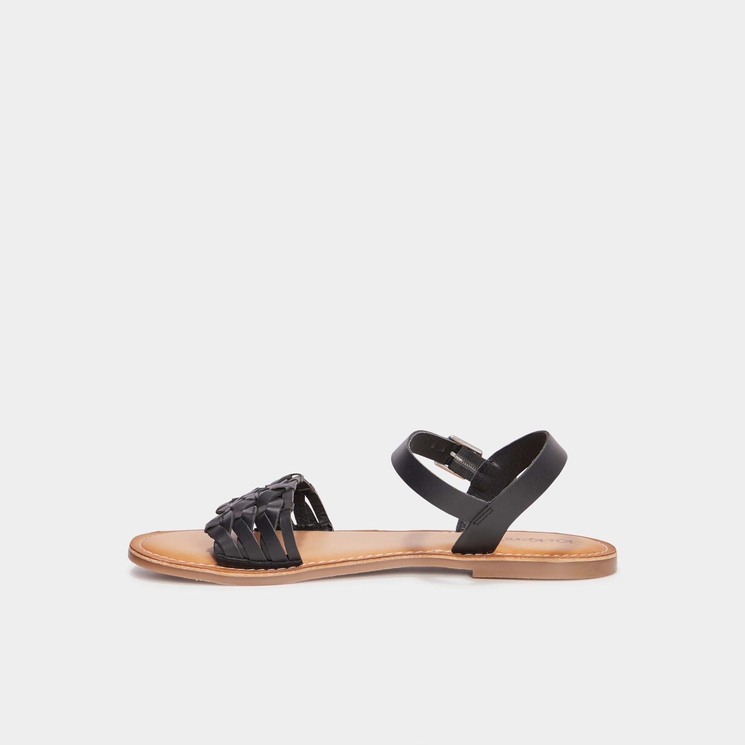 sandales en cuir kickers kickdash noir femme Sandales en cuir Kickers Kickdash noir femme