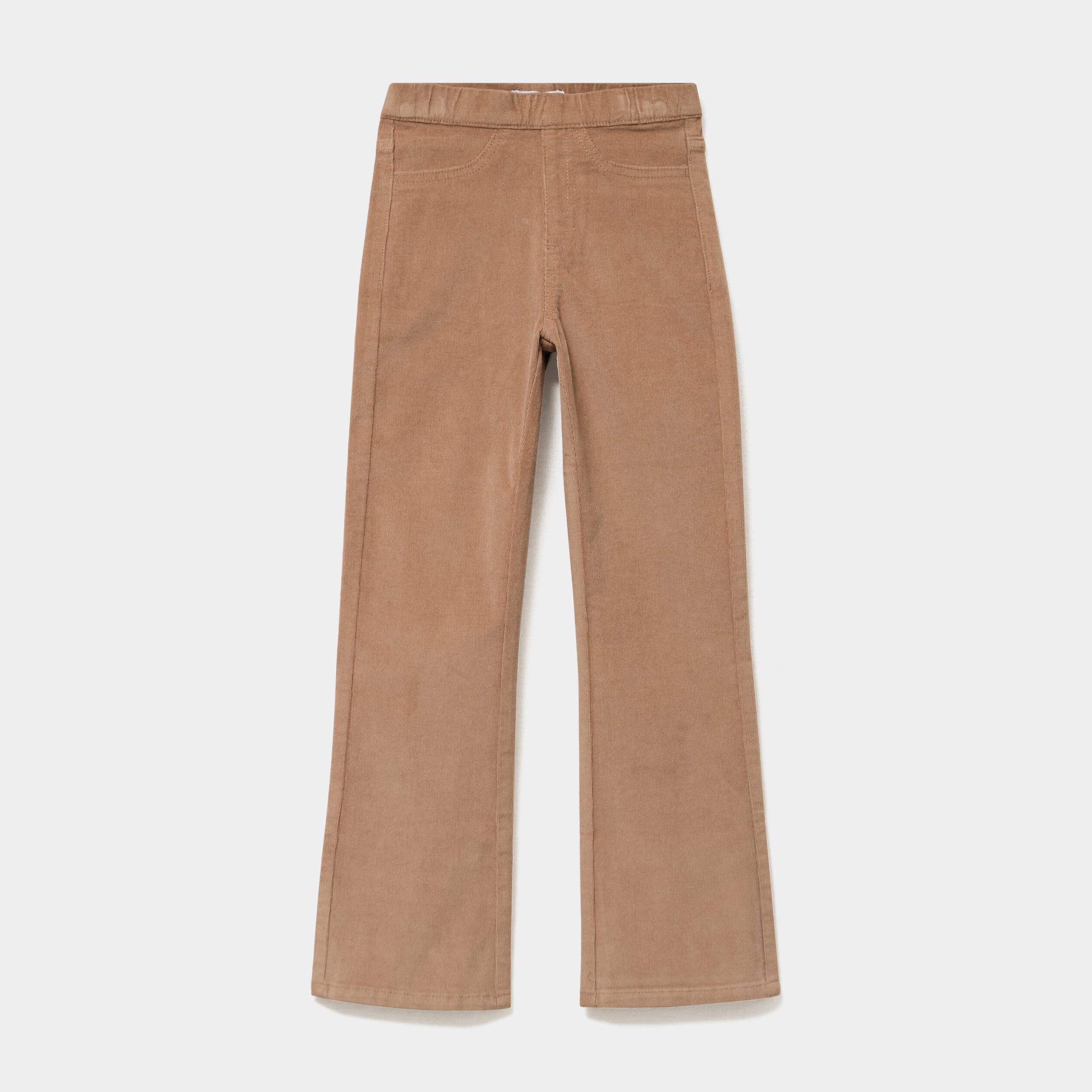 Tregging flare stretch effet velours camel fille