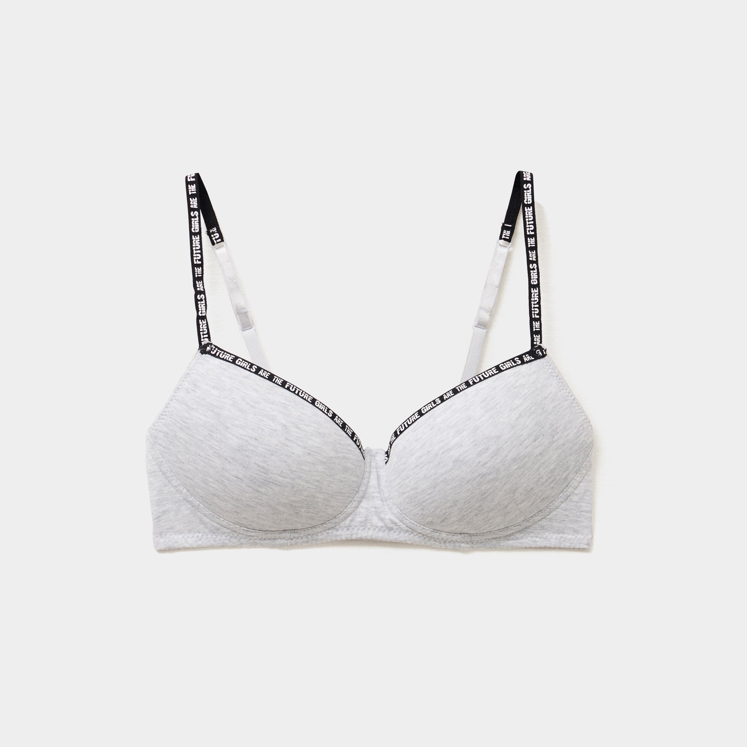 Soutien-gorge triangle padd&eacute; gris femme