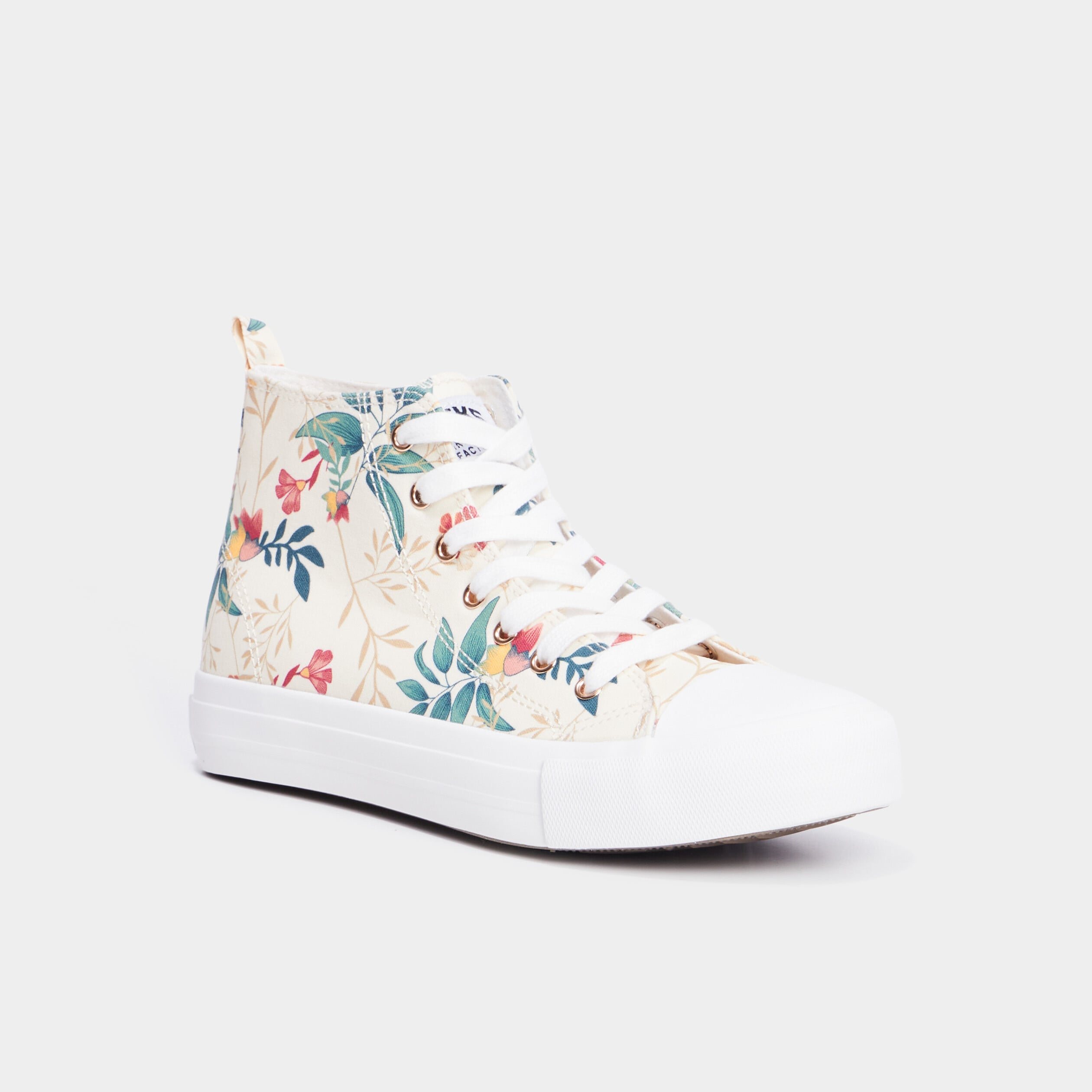 Tennis montantes en toile multicolore femme