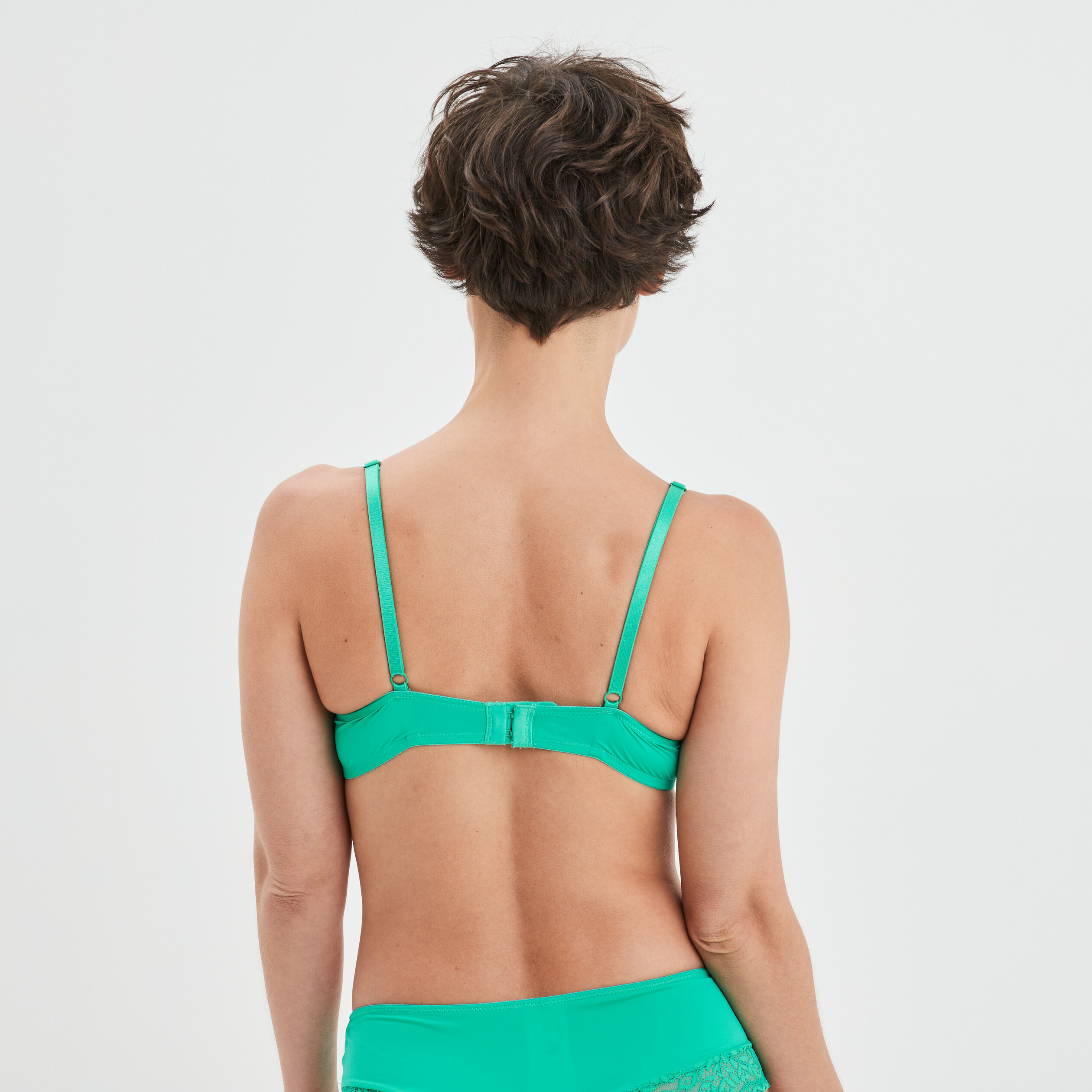 Soutien-gorge push up micro dentelle vert menthe femme