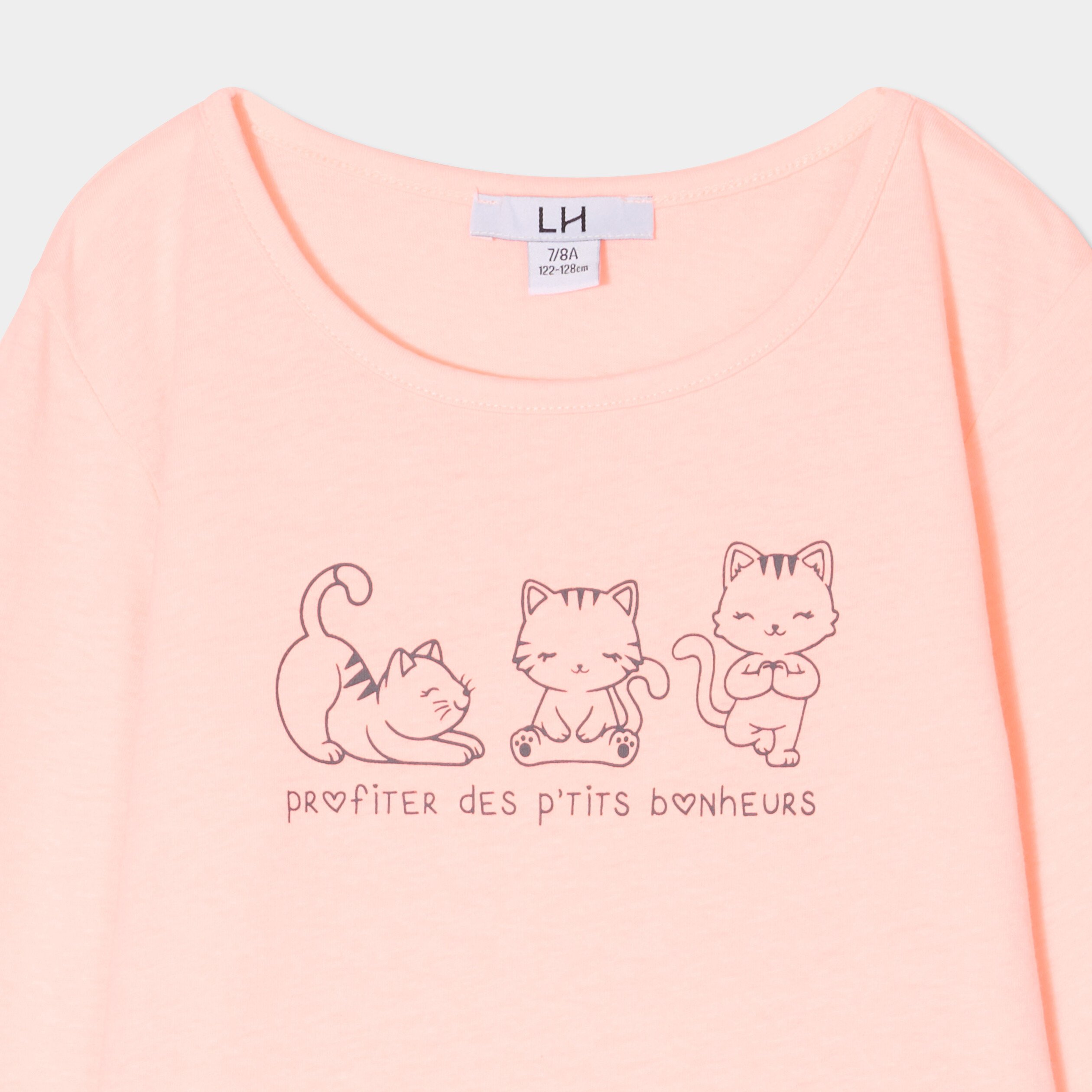 ensemble pyjama pantalon t shirt coton orange fluo fille Ensemble pyjama pantalon t-shirt coton orange fluo fille
