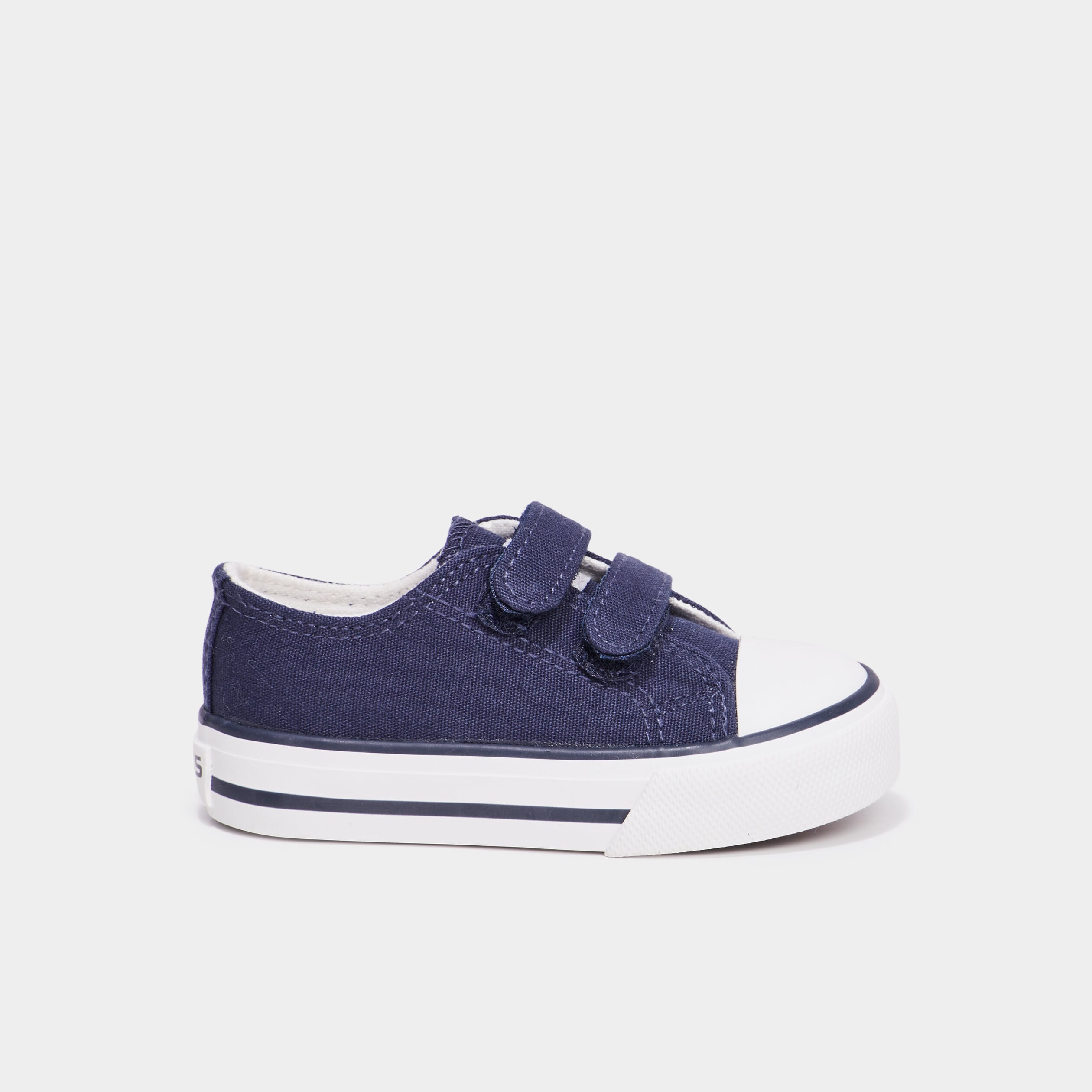 Tennis &agrave; scratchs en toile bout renforc&eacute; bleu marine b&eacute;b&eacute; gar&ccedil;on