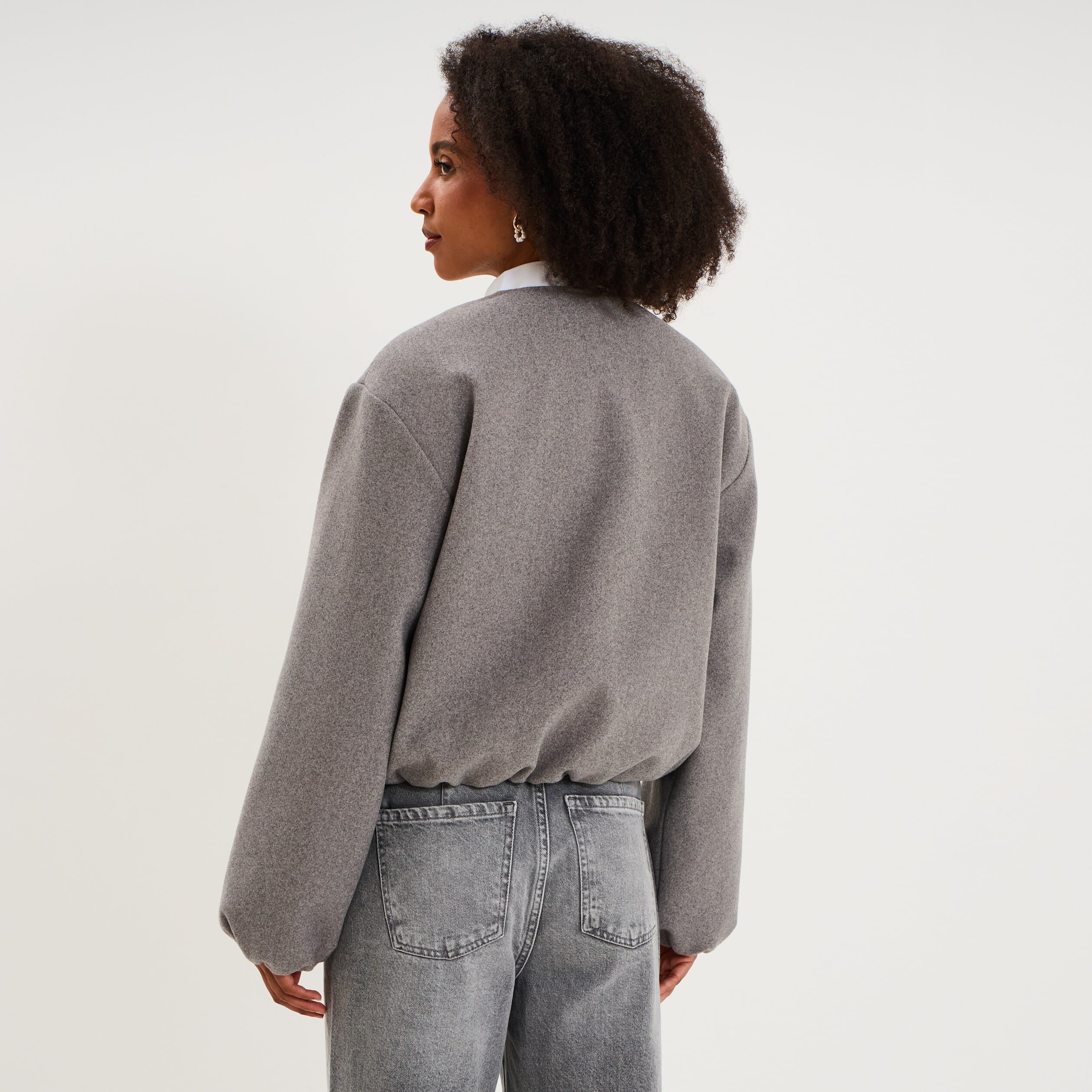 Veste boule oversize gris femme