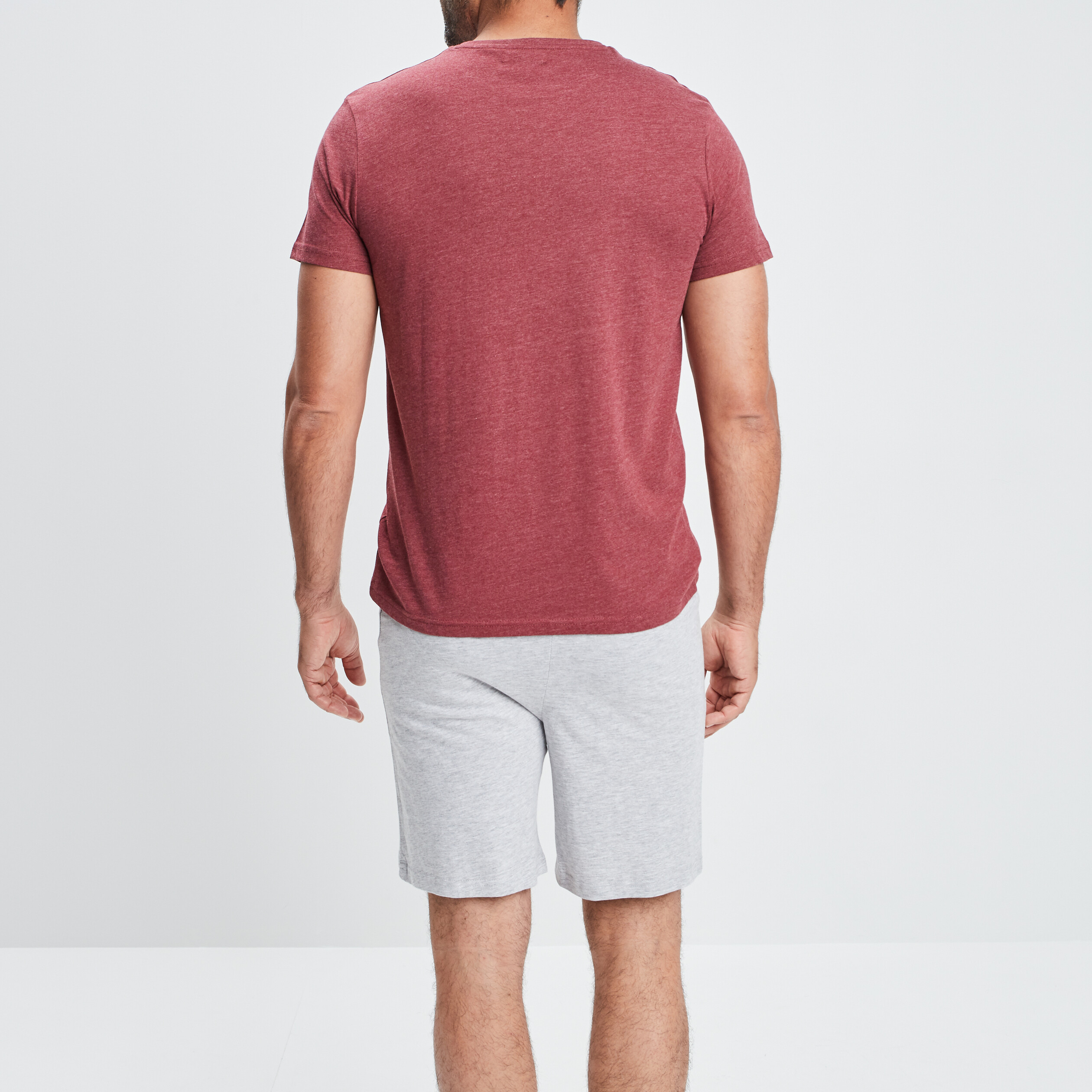 Ensemble pyjama 2 pi&egrave;ces bordeaux homme