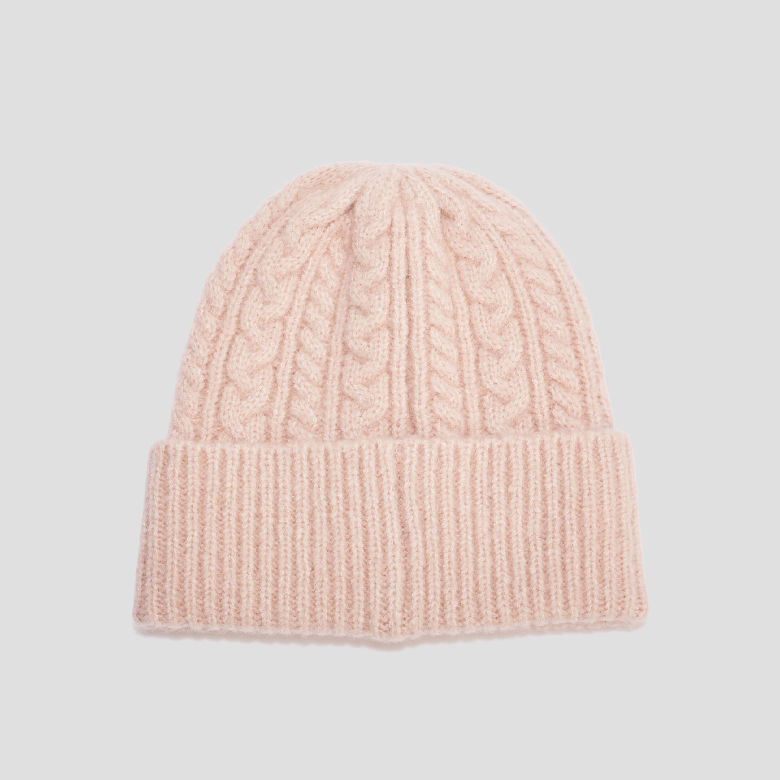 Bonnet tricoté torsades ivoire femme
