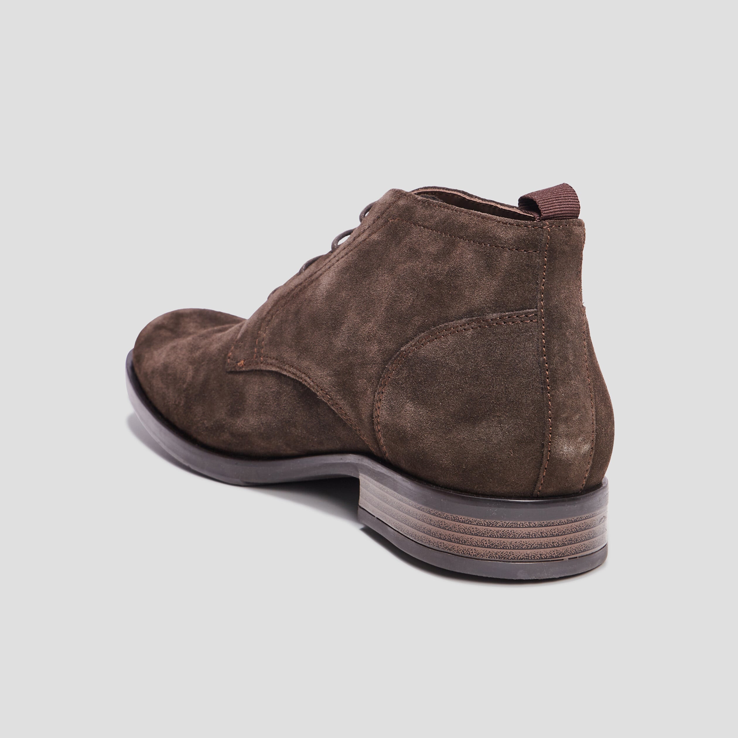 Bottines &agrave; lacets en cuir marron homme
