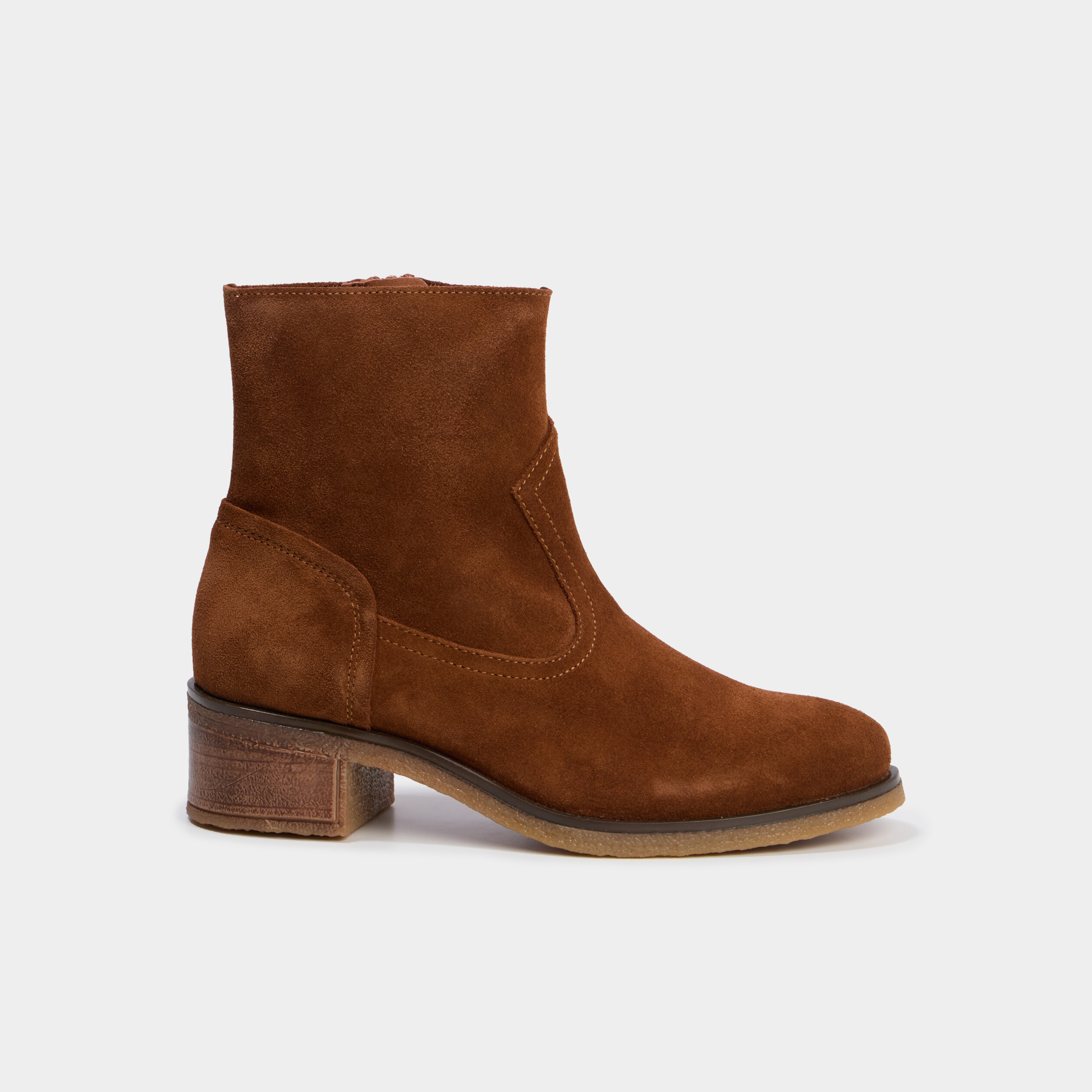 Bottines cuir daim &agrave; talons Creeks marron femme