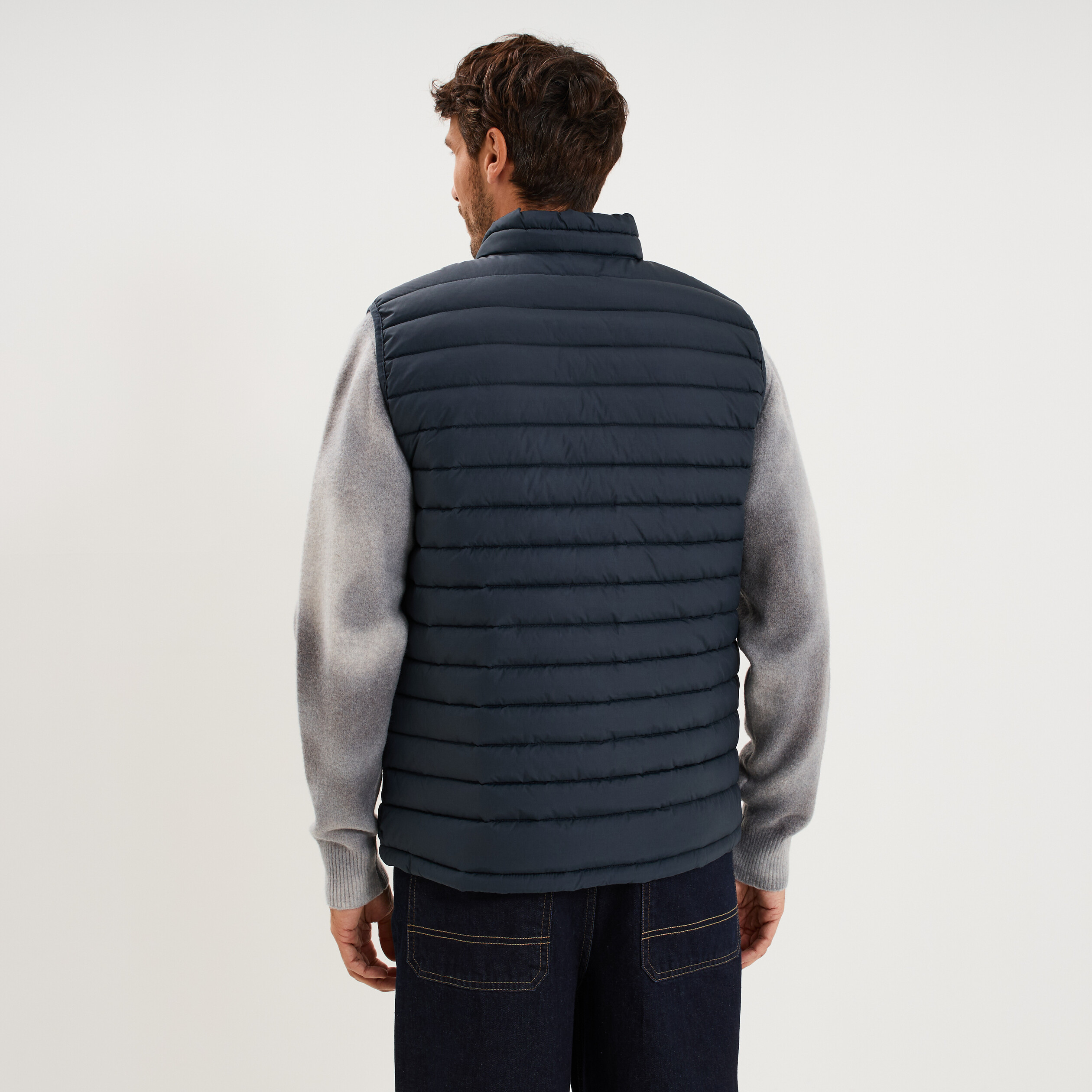 Doudoune sans manches l&eacute;g&egrave;re d&eacute;perlante bleu marine homme