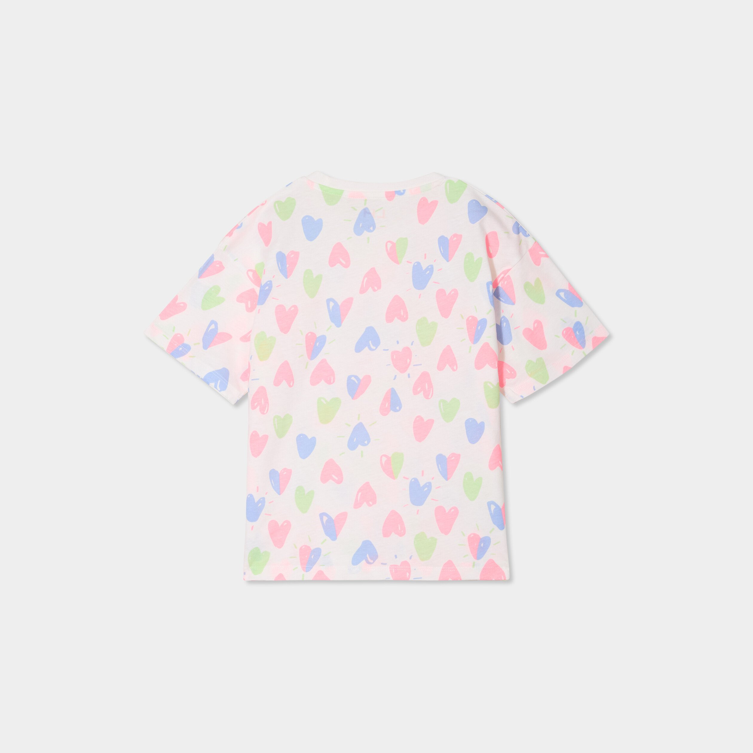 t shirt col rond manches courtes coton ecru fille T-shirt col rond manches courtes coton ecru fille