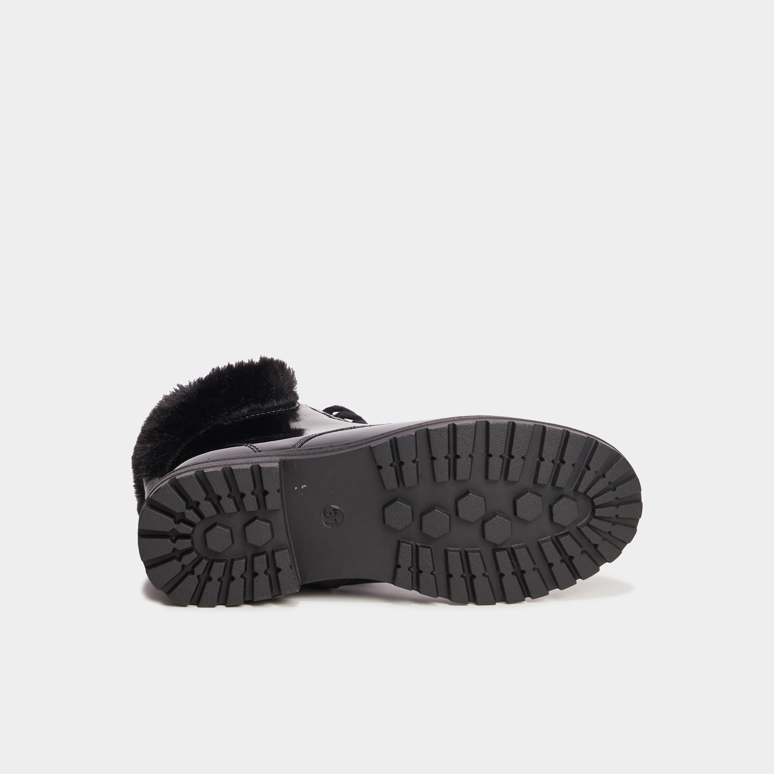 bottines vernies bords fourres noir fille Bottines vernies bords fourrés noir fille
