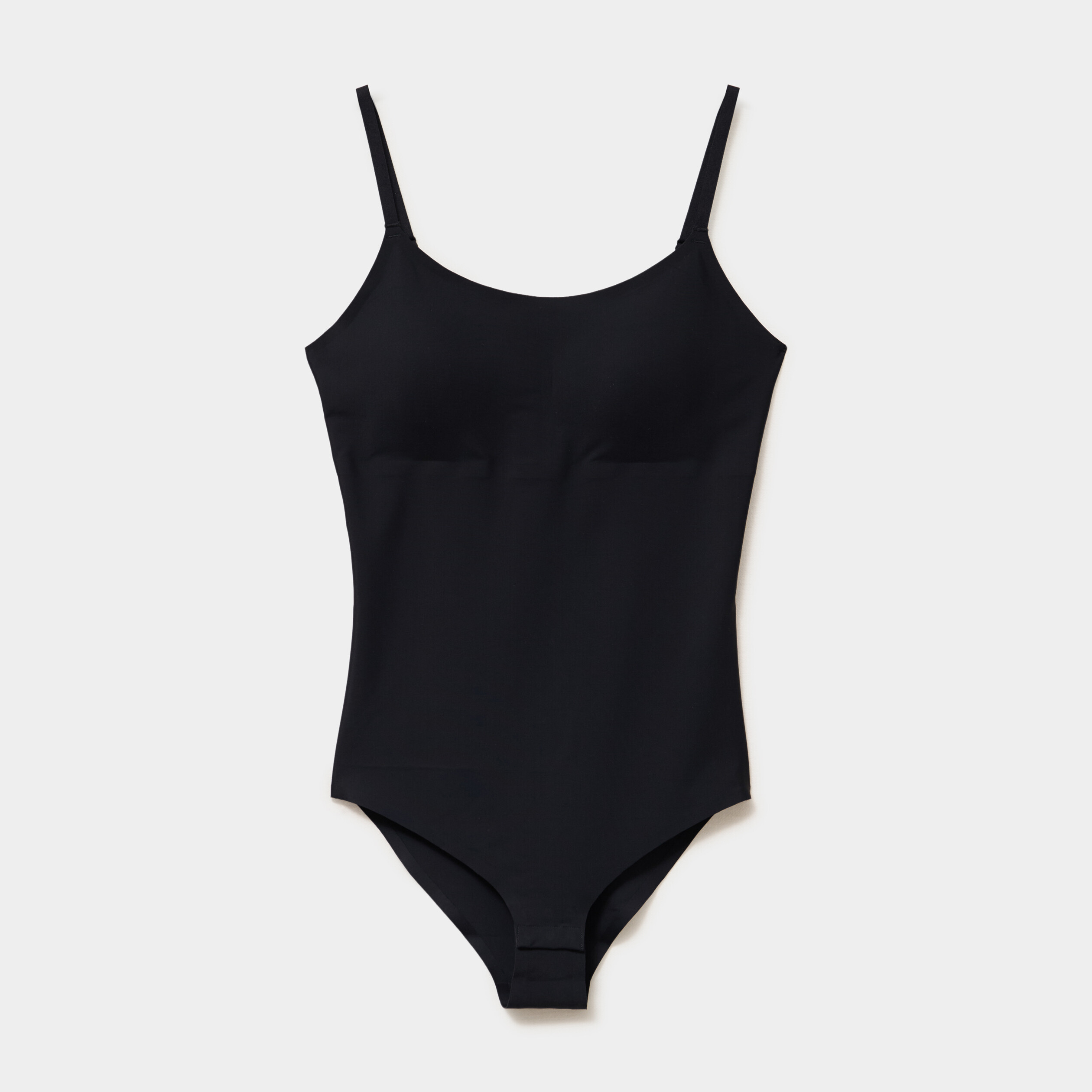 Body padd&eacute; bretelles fines microfibre noir femme