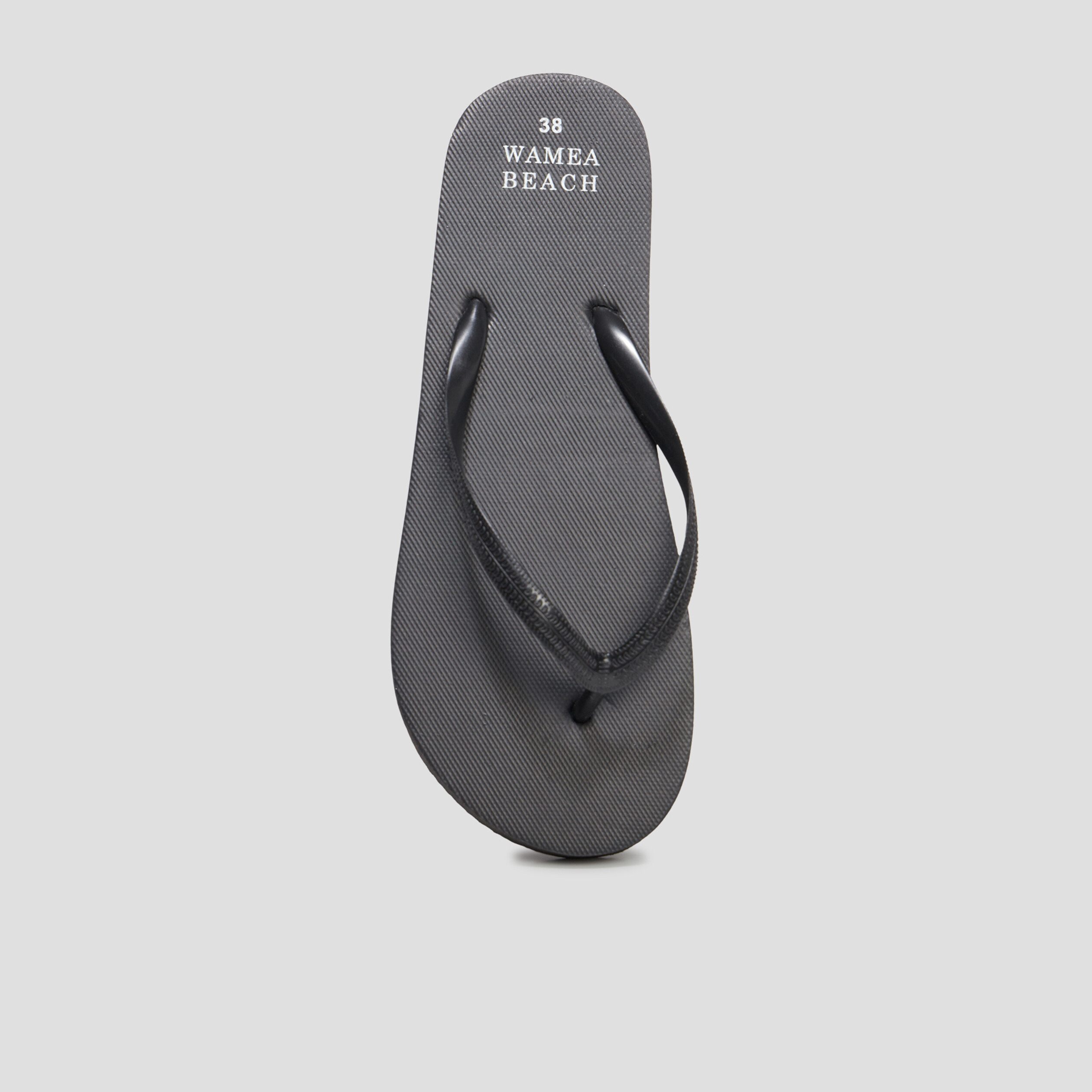 Tongs semelle plate noir femme