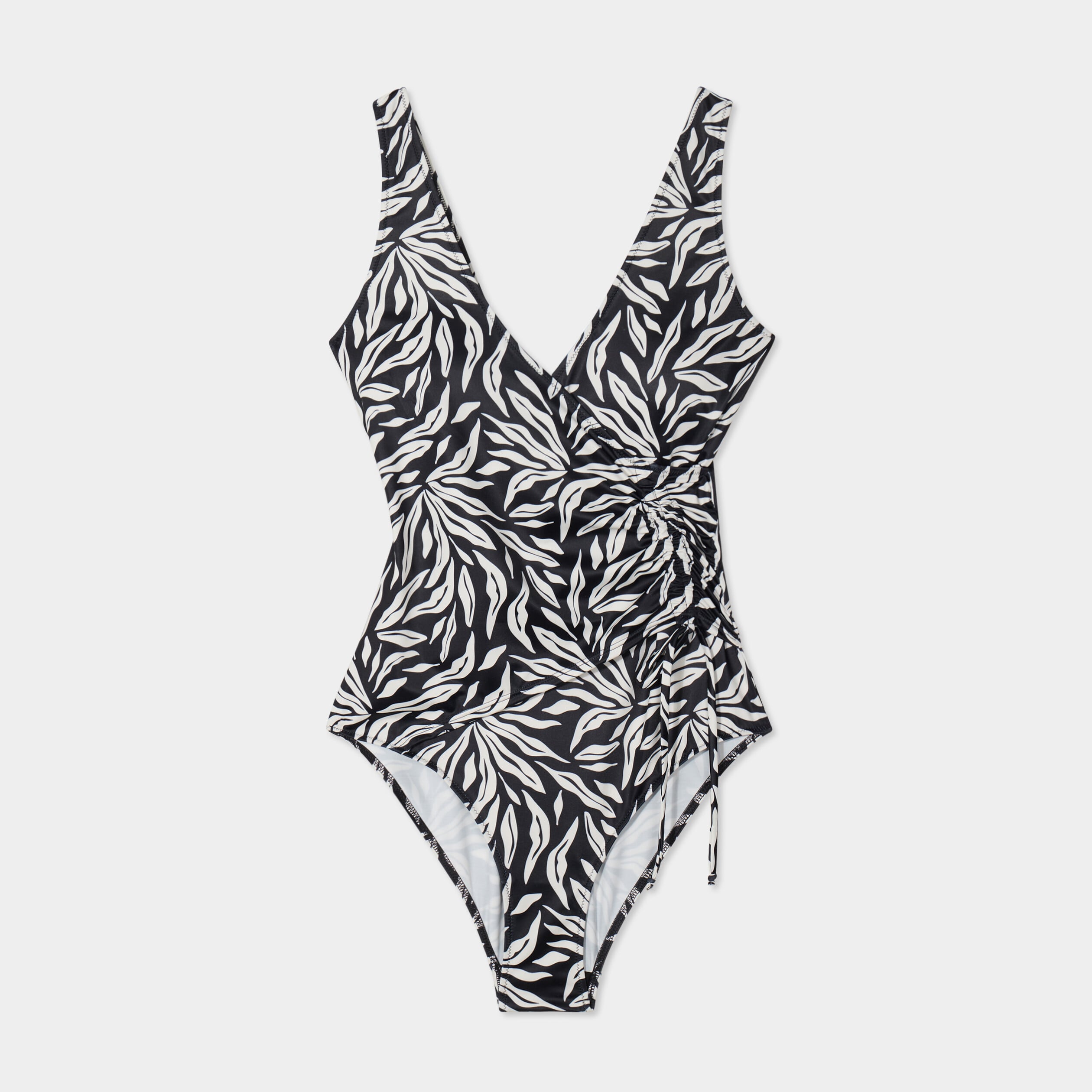 Maillot de bain une pi&egrave;ce crois&eacute; noir femme