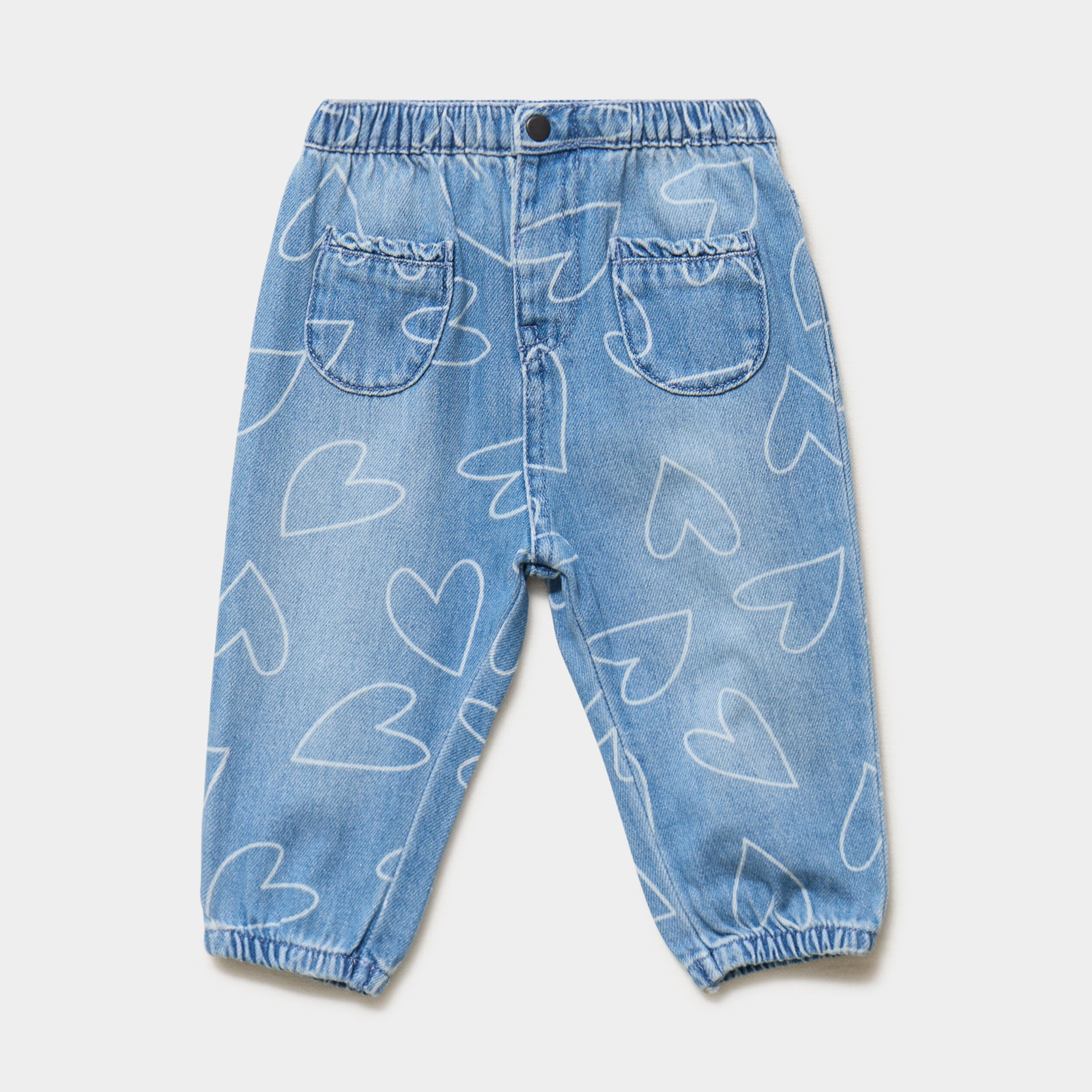 Jean denim bas resserr&eacute; coton denim stone b&eacute;b&eacute; fille