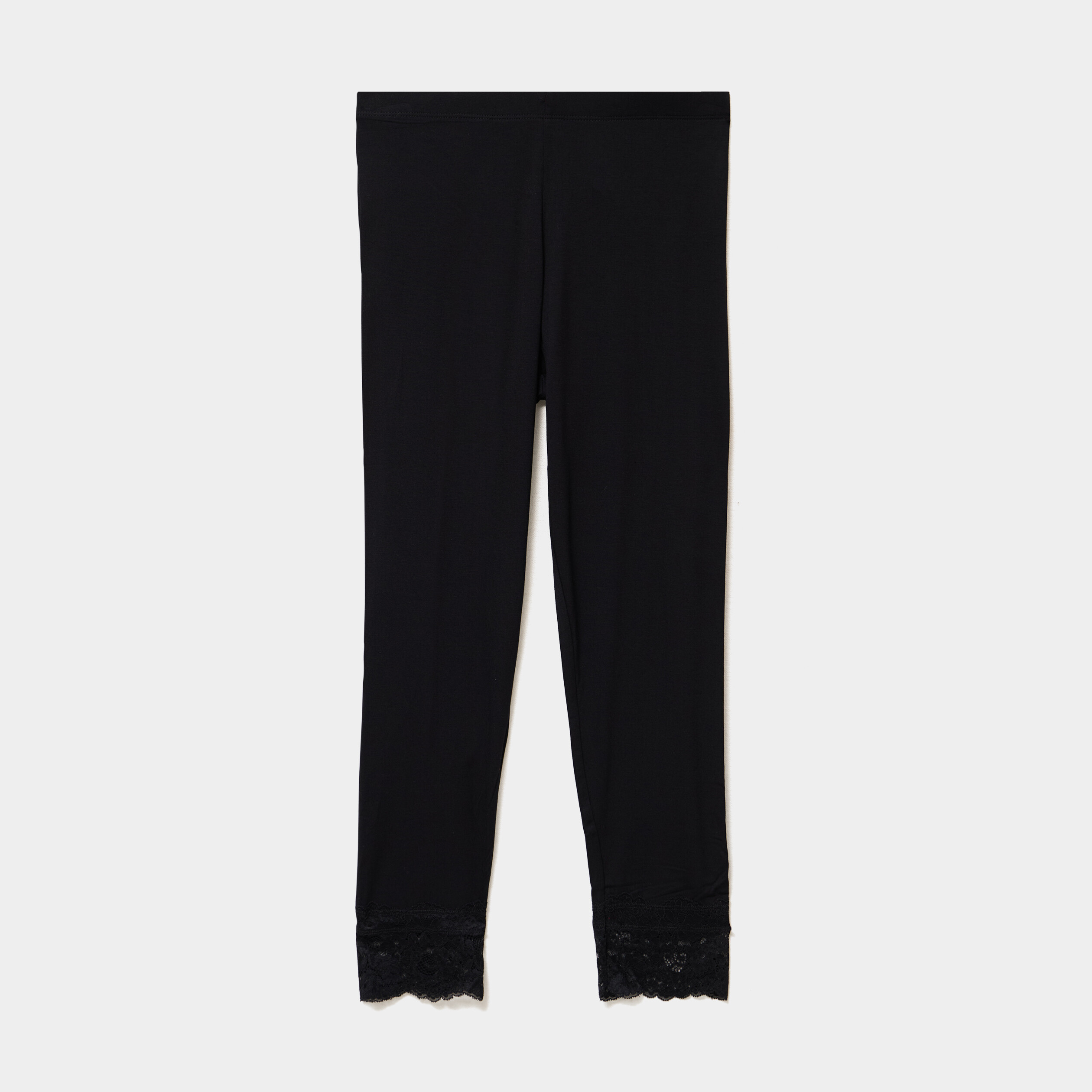 Legging 7/8&egrave;me avec dentelle noir femme